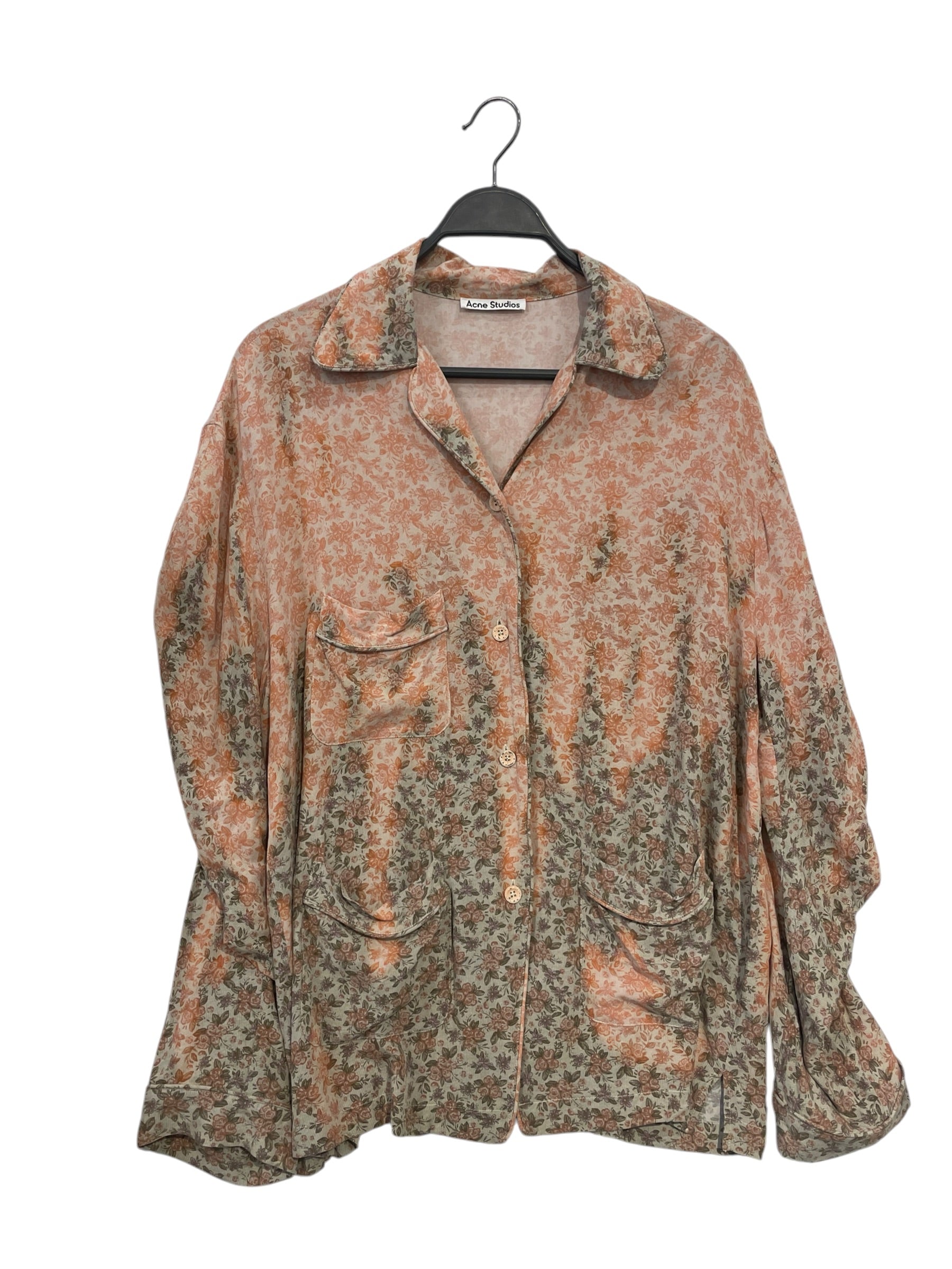 Acne Studios/LS Shirt/34/Floral Pattern/Cotton/PNK/PNK FLORAL BUTTON UP view 1