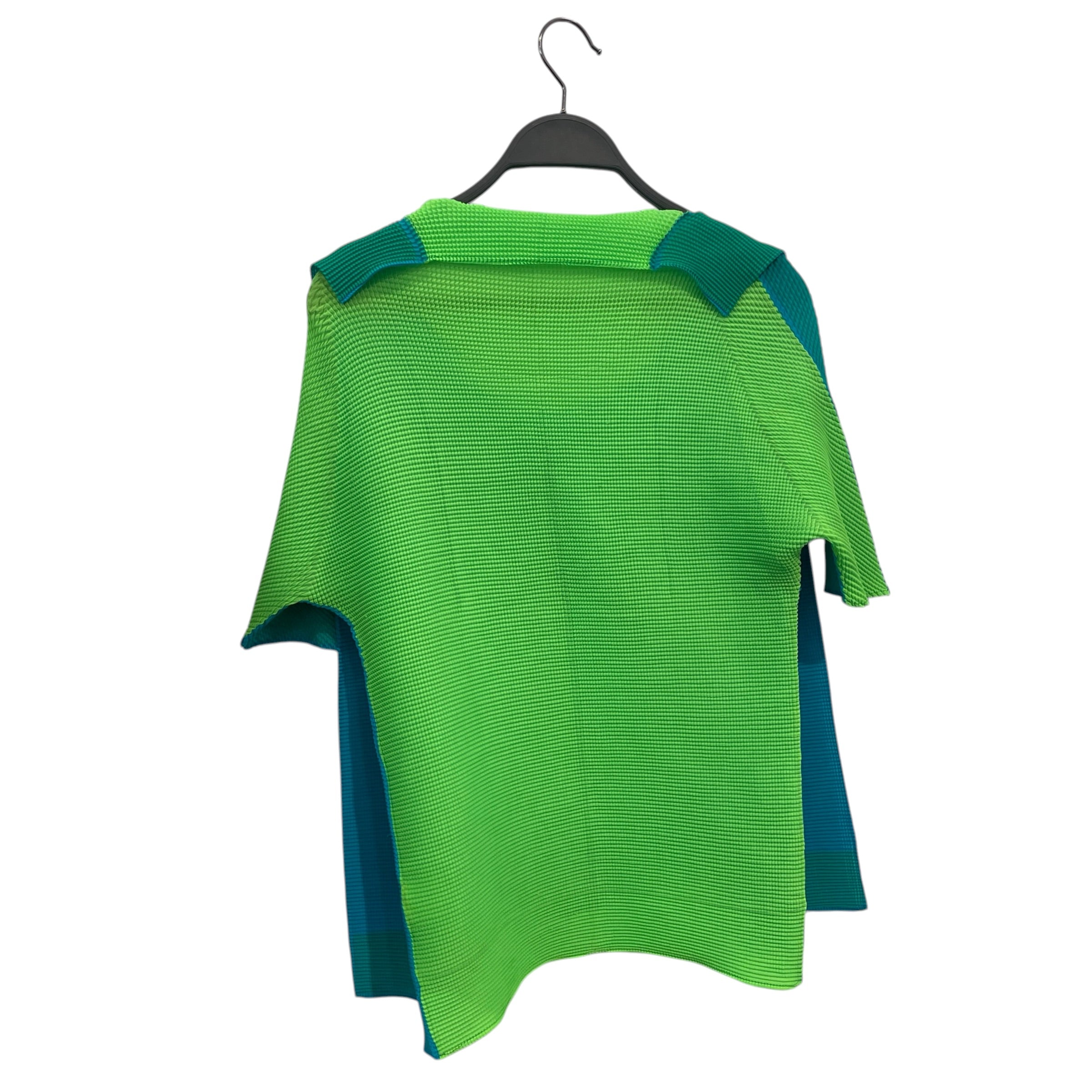 PLEATS PLEASE ISSEY MIYAKE/Cut & Sew/3/GRN/green blue layered shirt 3 view 2
