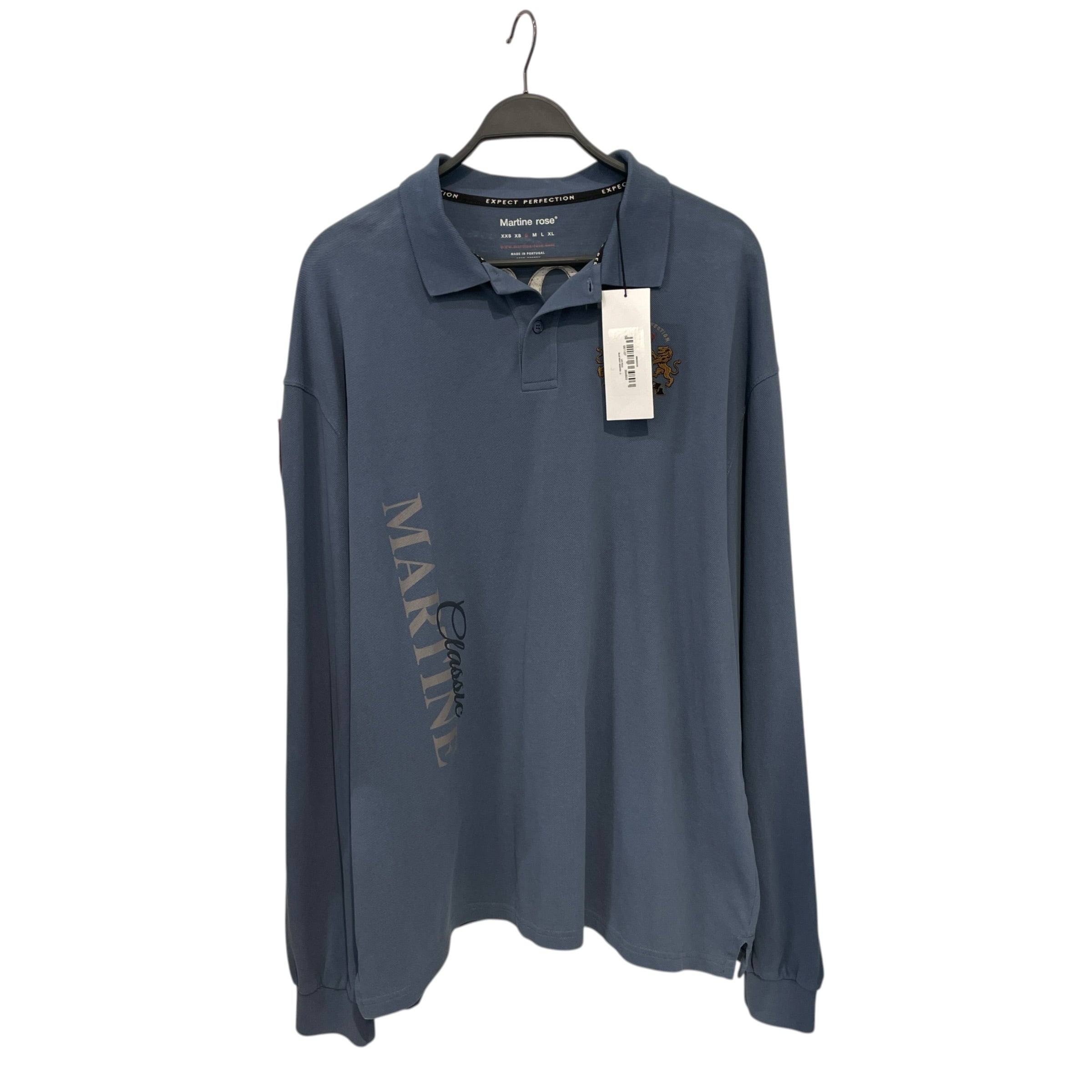 MARTINE ROSE/Polo Shirt/S/Cotton/BLU/BLU LS POLO view 1