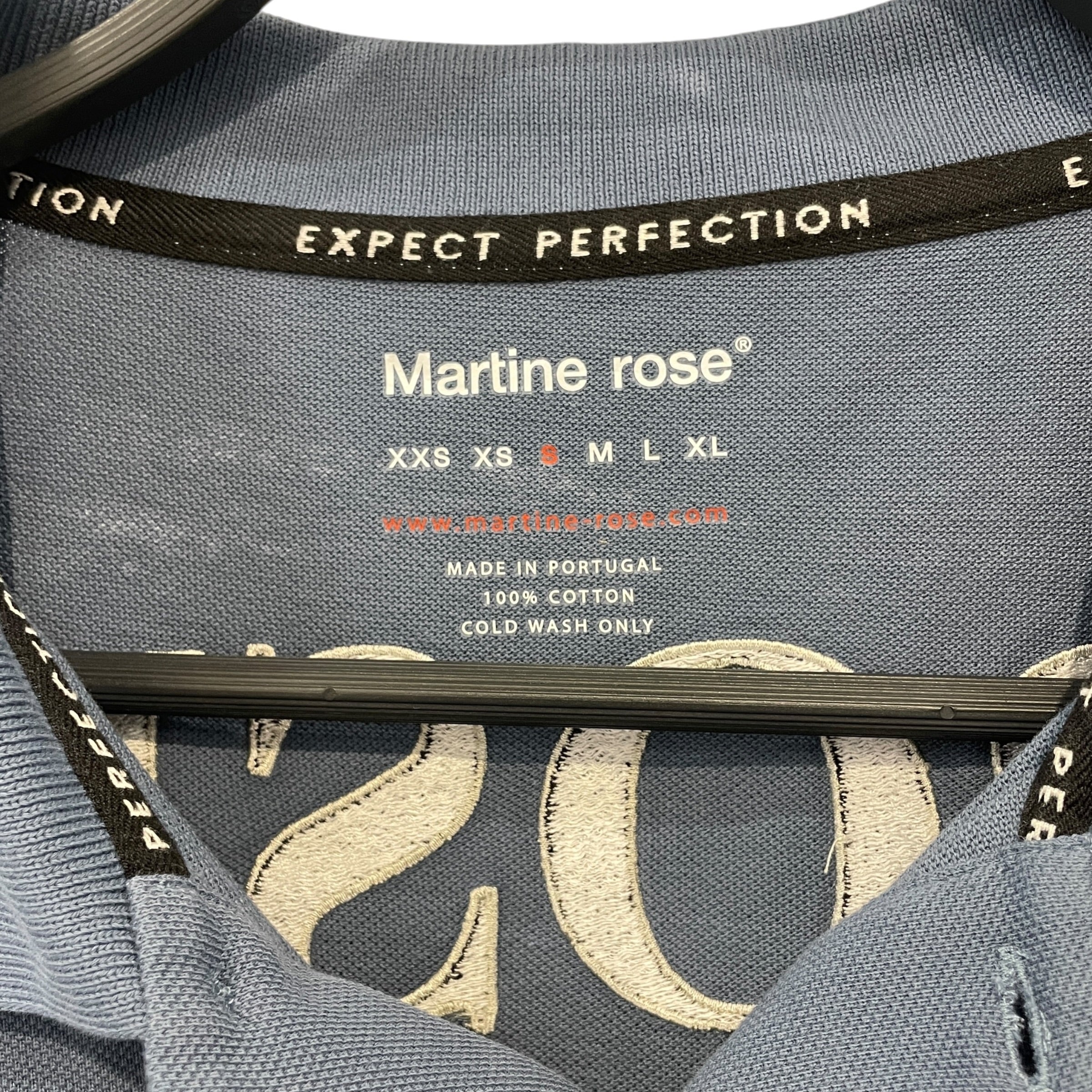 MARTINE ROSE/Polo Shirt/S/Cotton/BLU/BLU LS POLO view 3