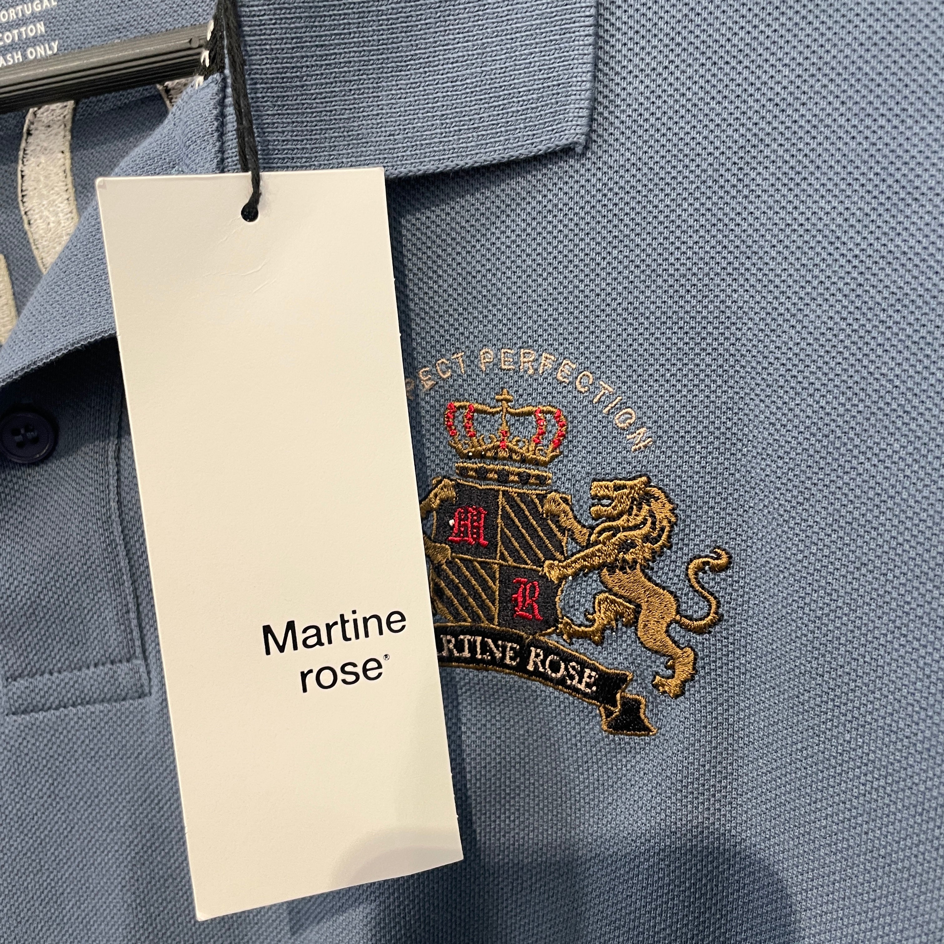 MARTINE ROSE/Polo Shirt/S/Cotton/BLU/BLU LS POLO view 4
