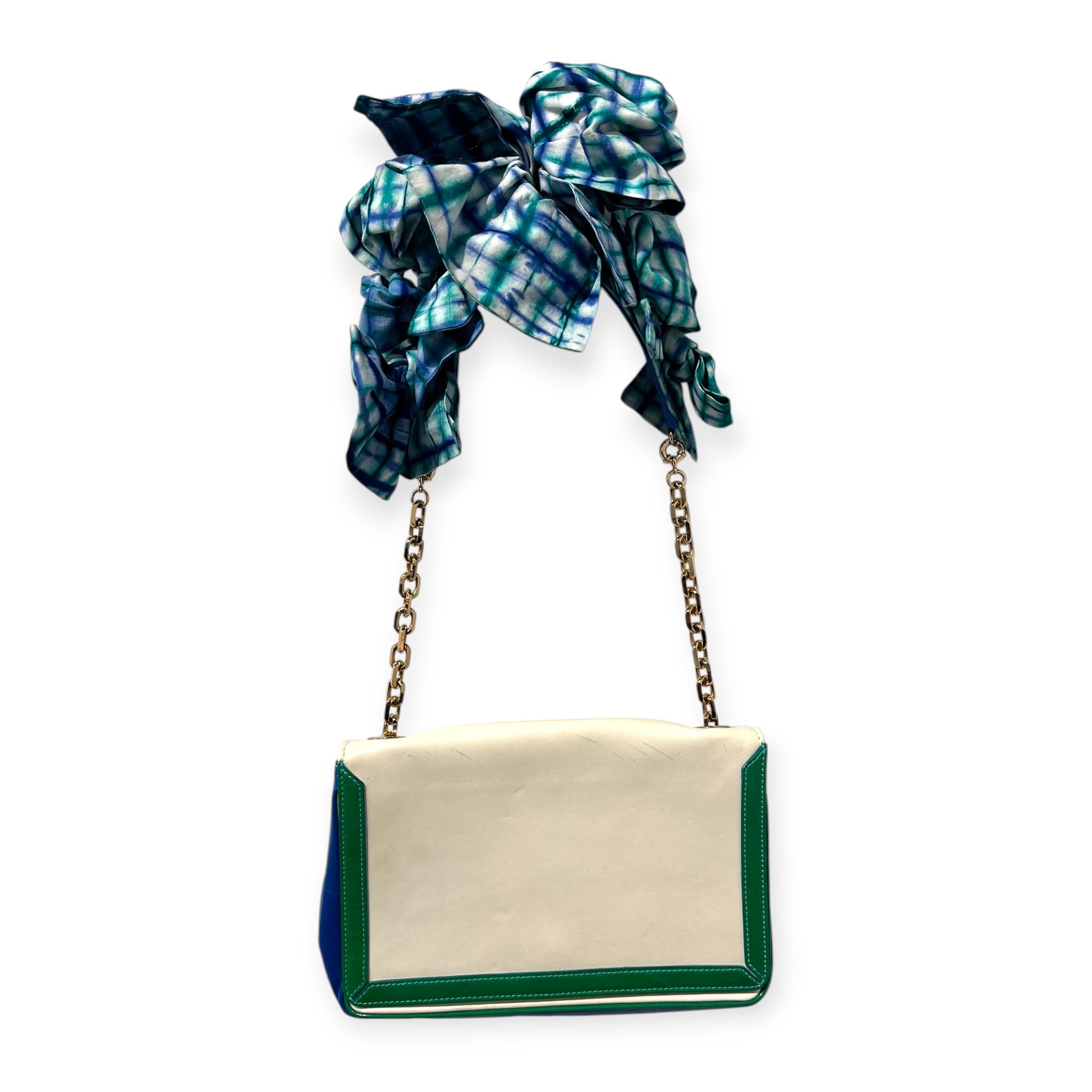 Christian Louboutin/Hand Bag/Leather/WHT/PLAID SHOULDER STRAP view 1