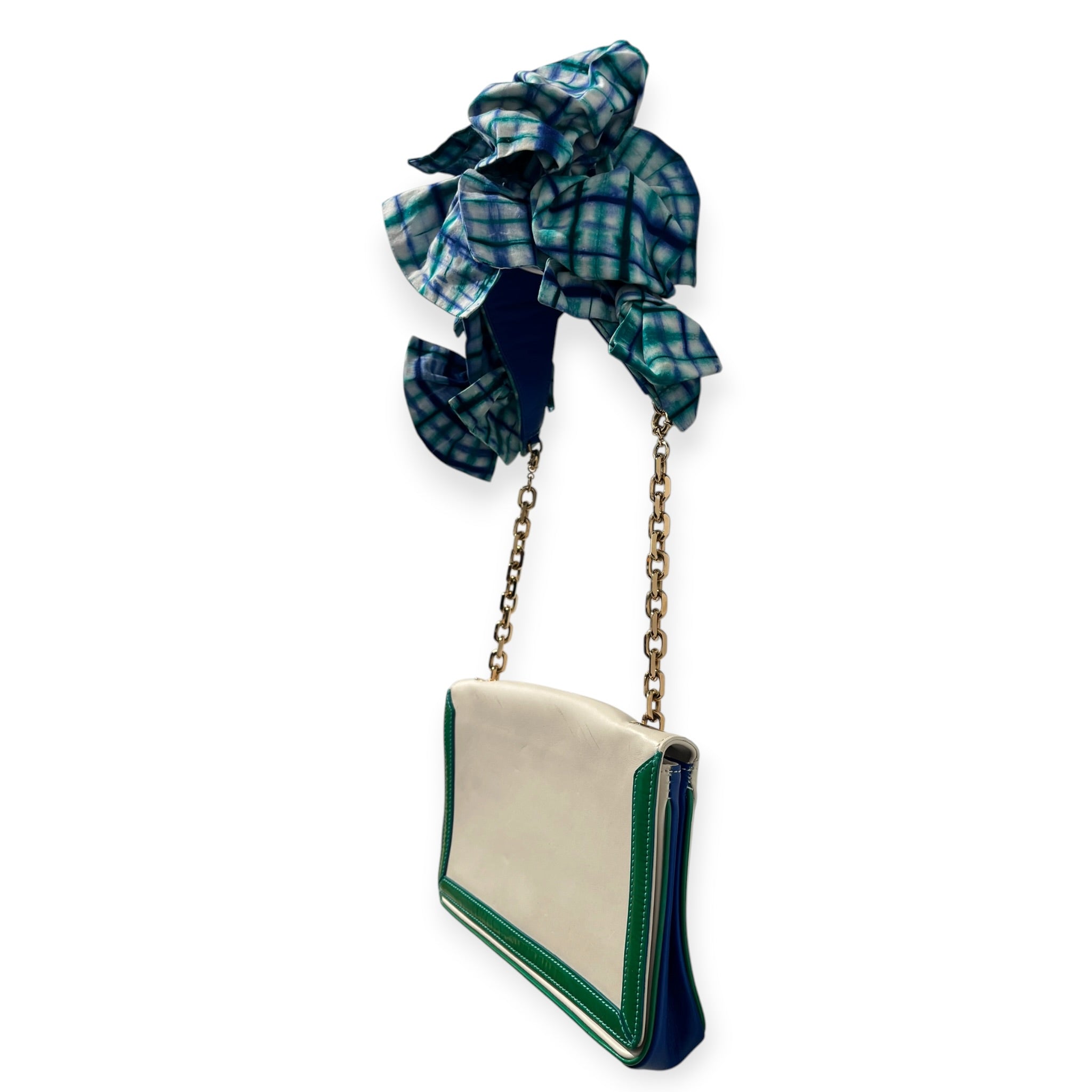 Christian Louboutin/Hand Bag/Leather/WHT/PLAID SHOULDER STRAP view 5