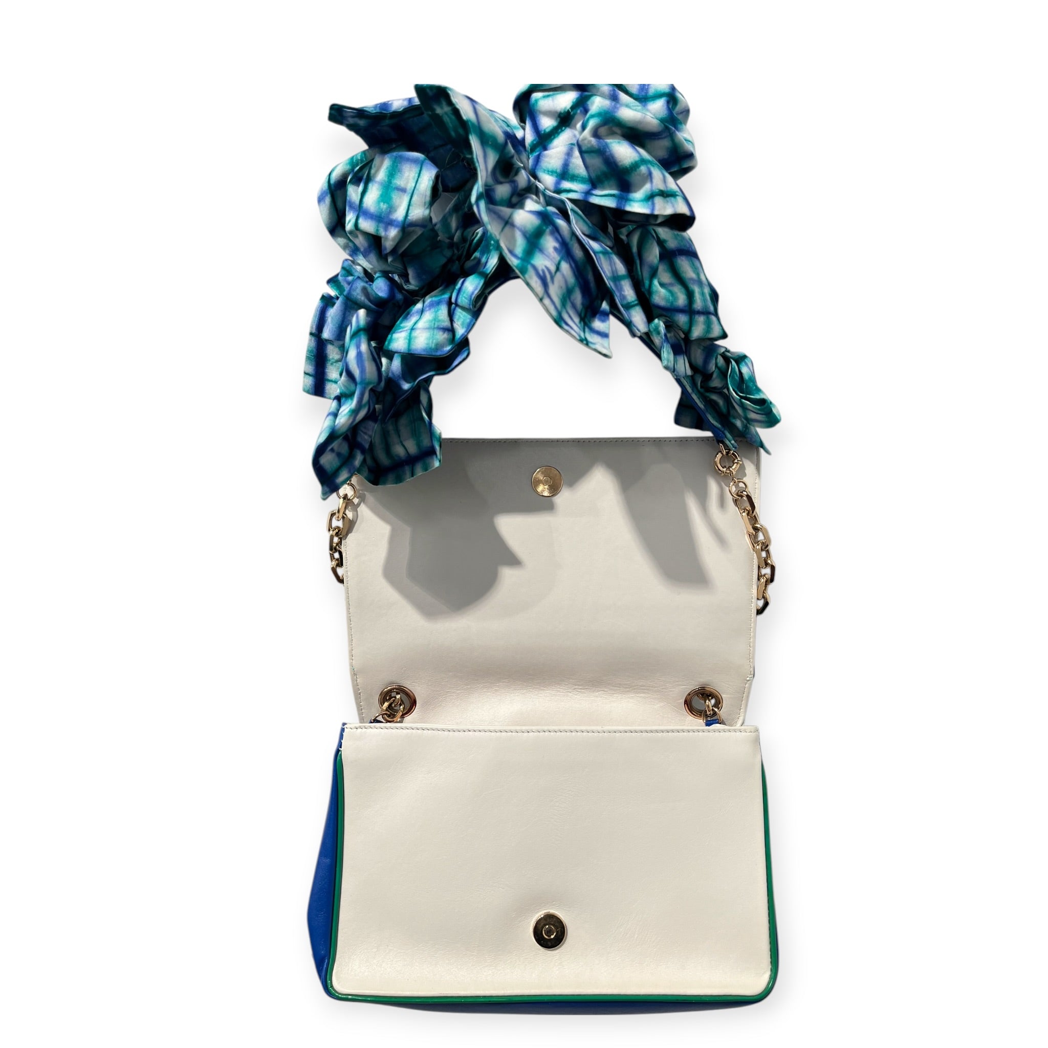 Christian Louboutin/Hand Bag/Leather/WHT/PLAID SHOULDER STRAP view 7