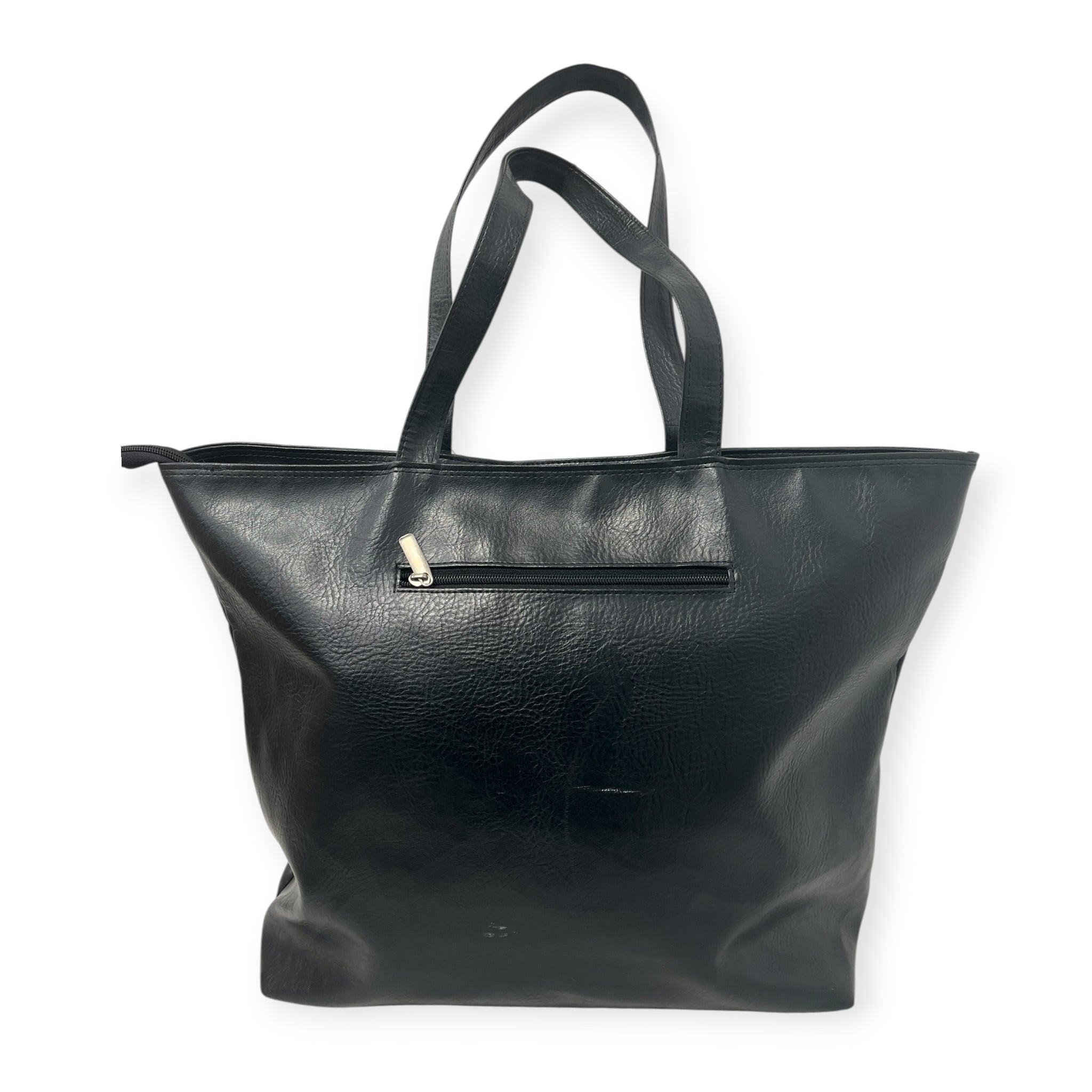 ANN DEMEULEMEESTER/Tote Bag/Graphic/Leather/BLK/WHITE LOGO 2 HANDLE view 2