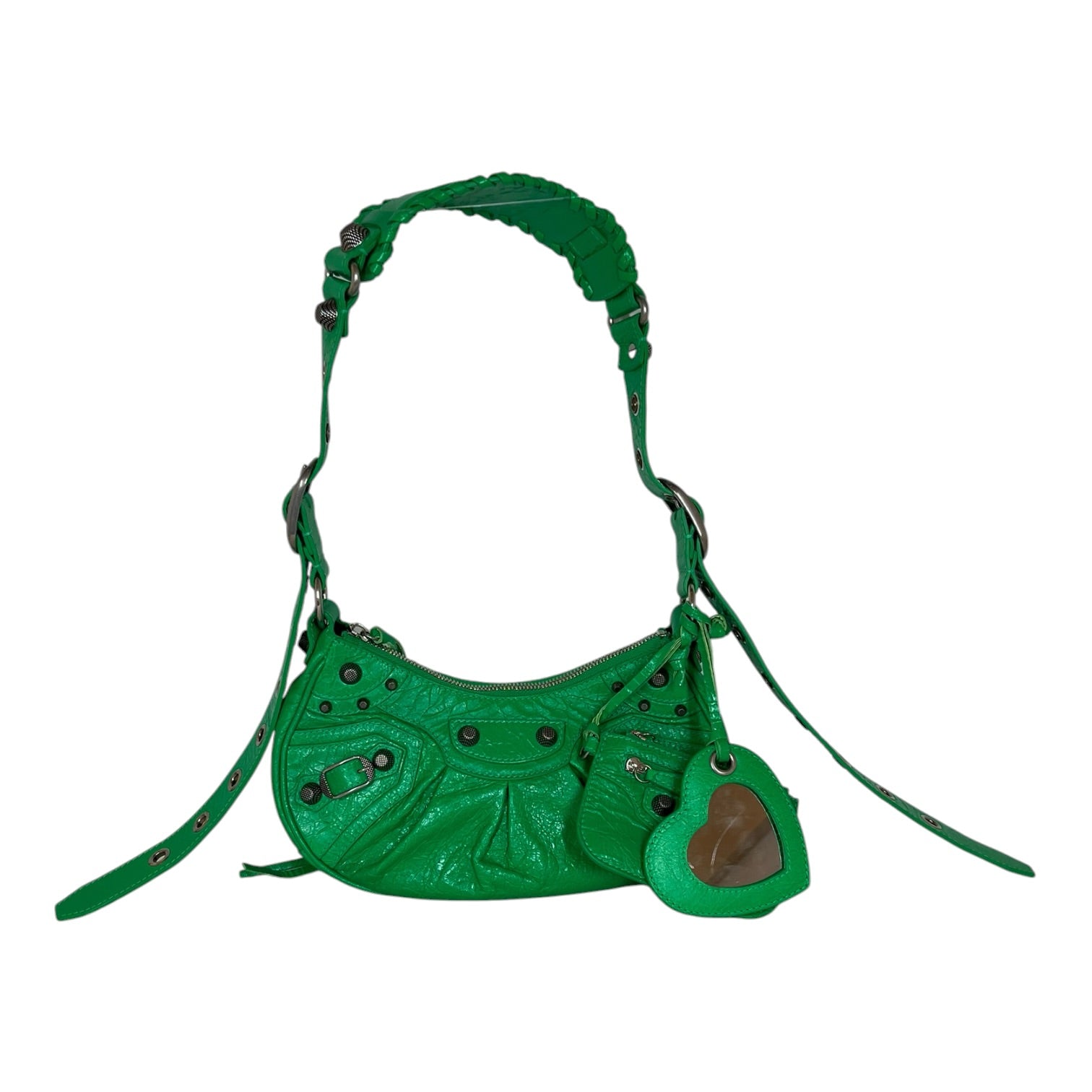 BALENCIAGA/Bag/Leather/GRN/CROC EMBOSSED LE CAGOLE view 1
