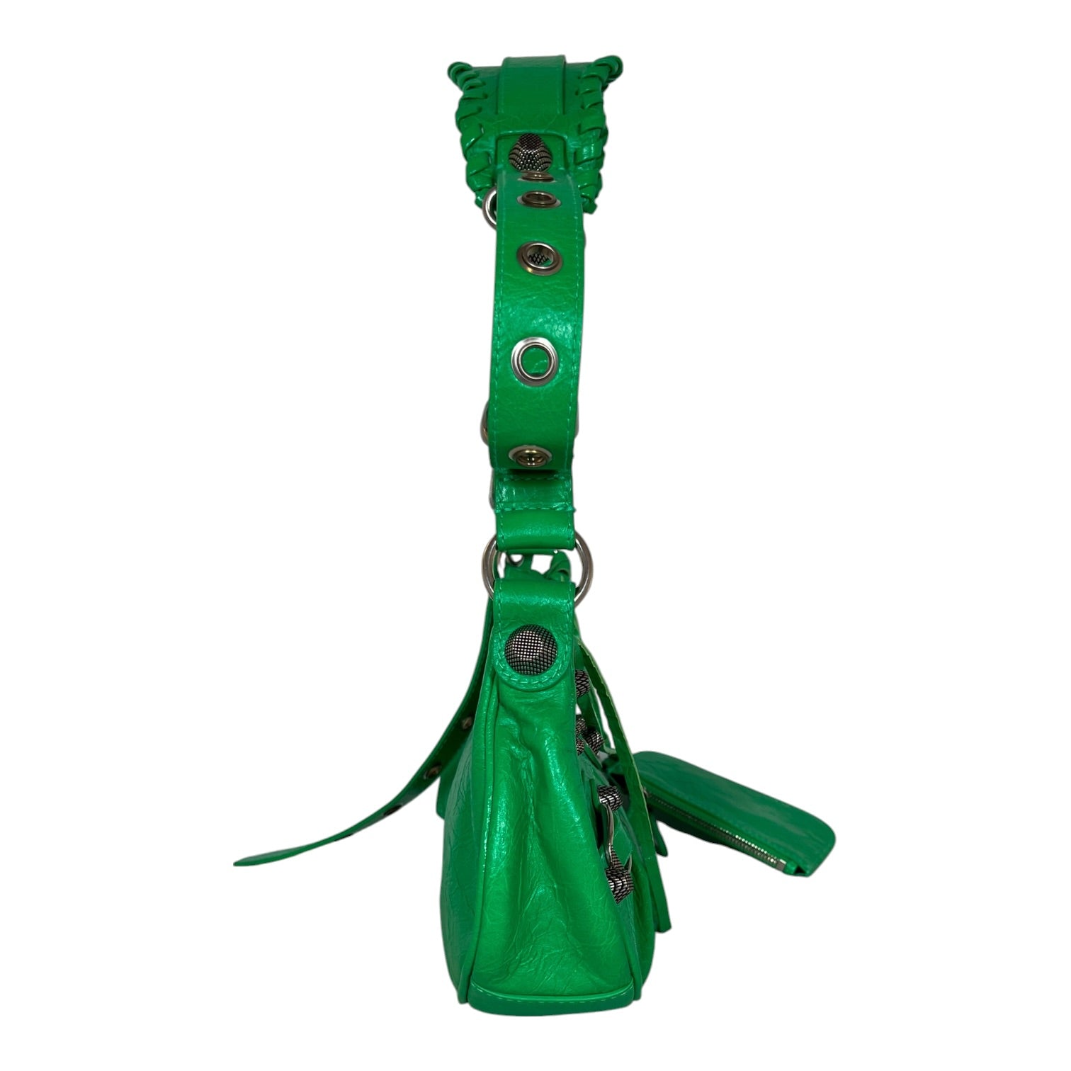 BALENCIAGA/Bag/Leather/GRN/CROC EMBOSSED LE CAGOLE view 3