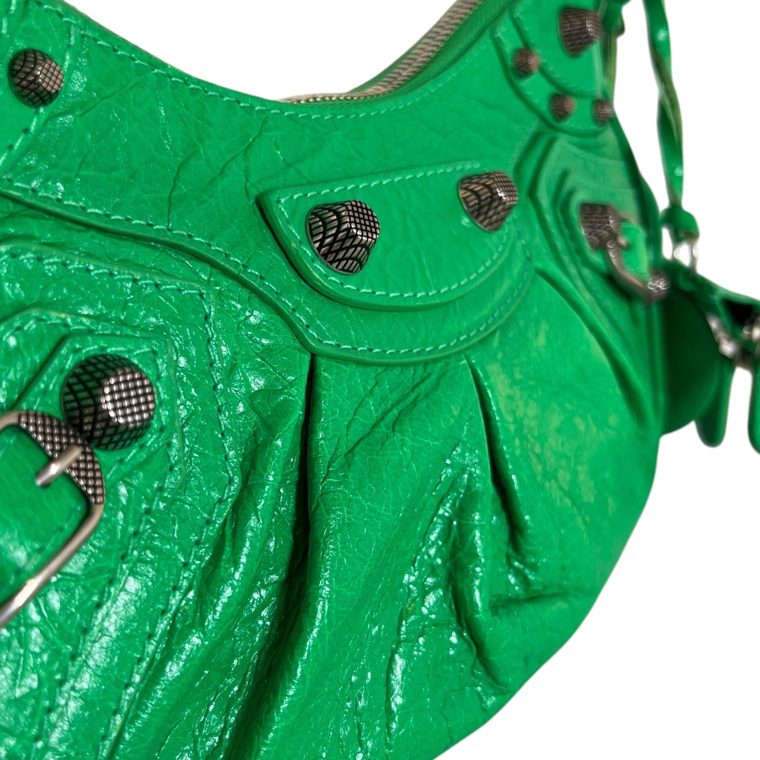 BALENCIAGA/Bag/Leather/GRN/CROC EMBOSSED LE CAGOLE view 6