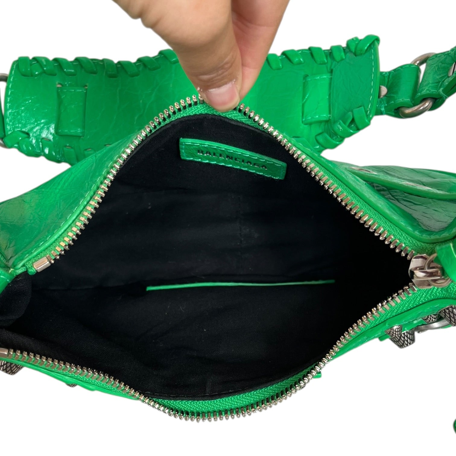 BALENCIAGA/Bag/Leather/GRN/CROC EMBOSSED LE CAGOLE view 5