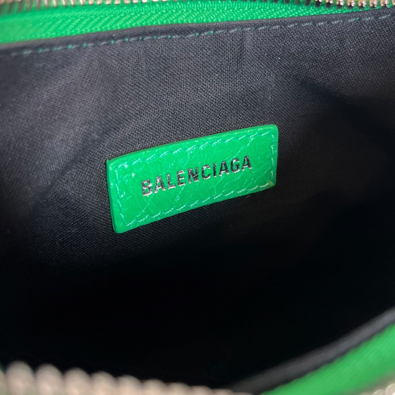 BALENCIAGA/Bag/Leather/GRN/CROC EMBOSSED LE CAGOLE view 7