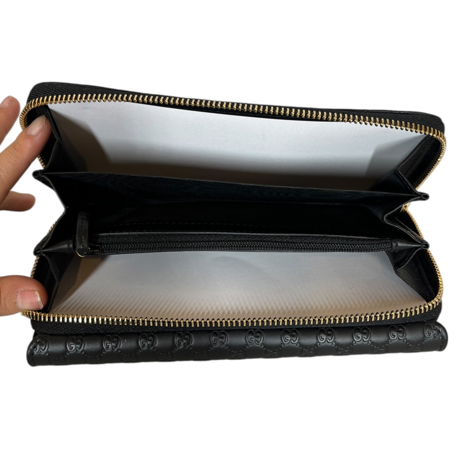 GUCCI/Long Wallet/Monogram/Leather/BLK/L's/MICROGUCCISSIMA LONG ZIP/ FOLD view 5