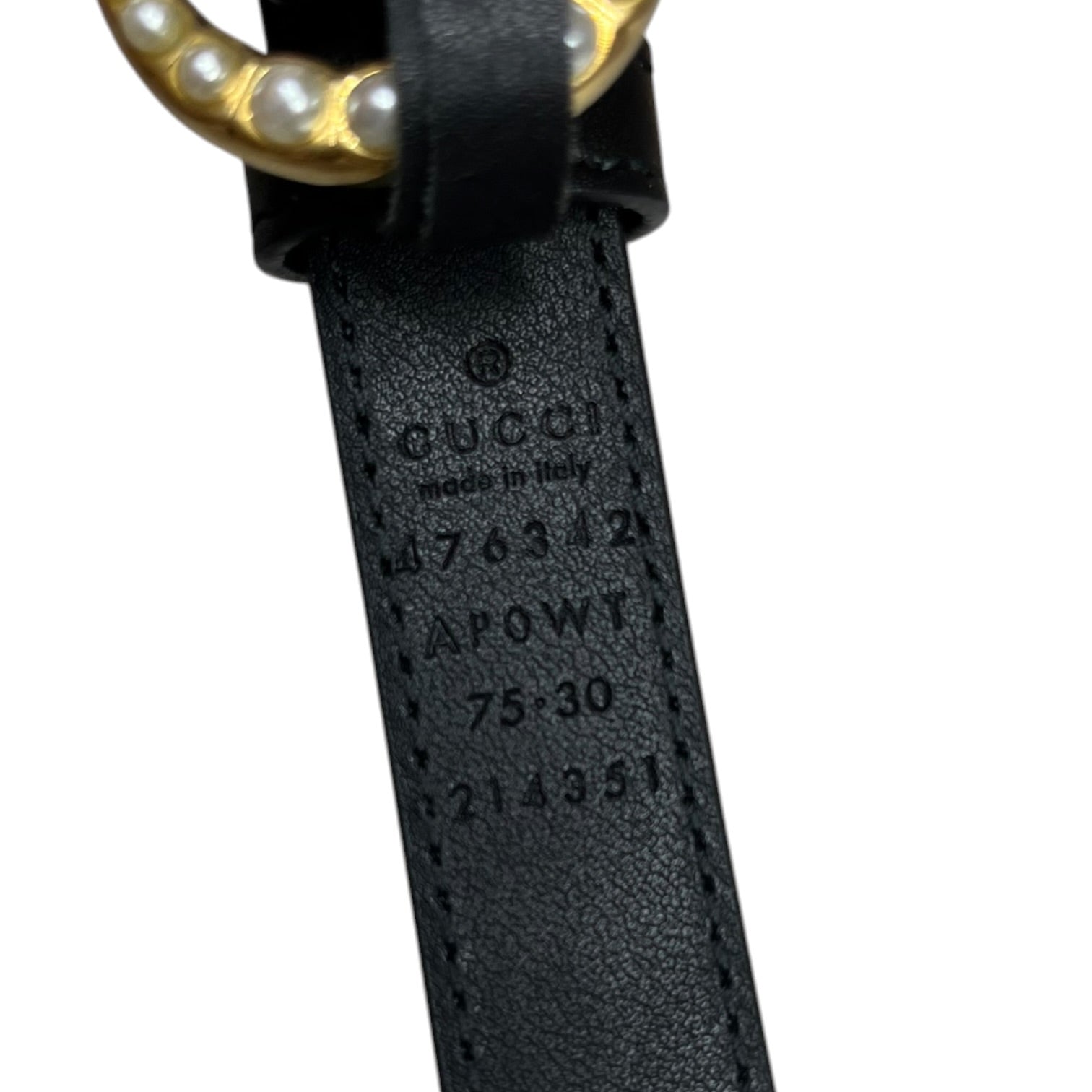 GUCCI/Belt/Leather/BLK/L's/PEARL MARMONT BELT view 3