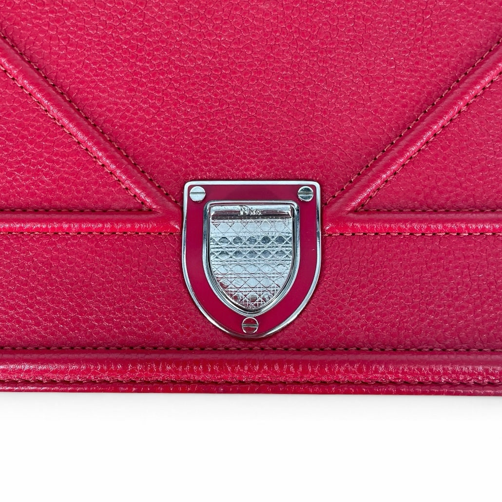 Christian Dior/Cross Body Bag/Leather/RED/13-BO-0116/SLV SHEILD BUCKLE view 7
