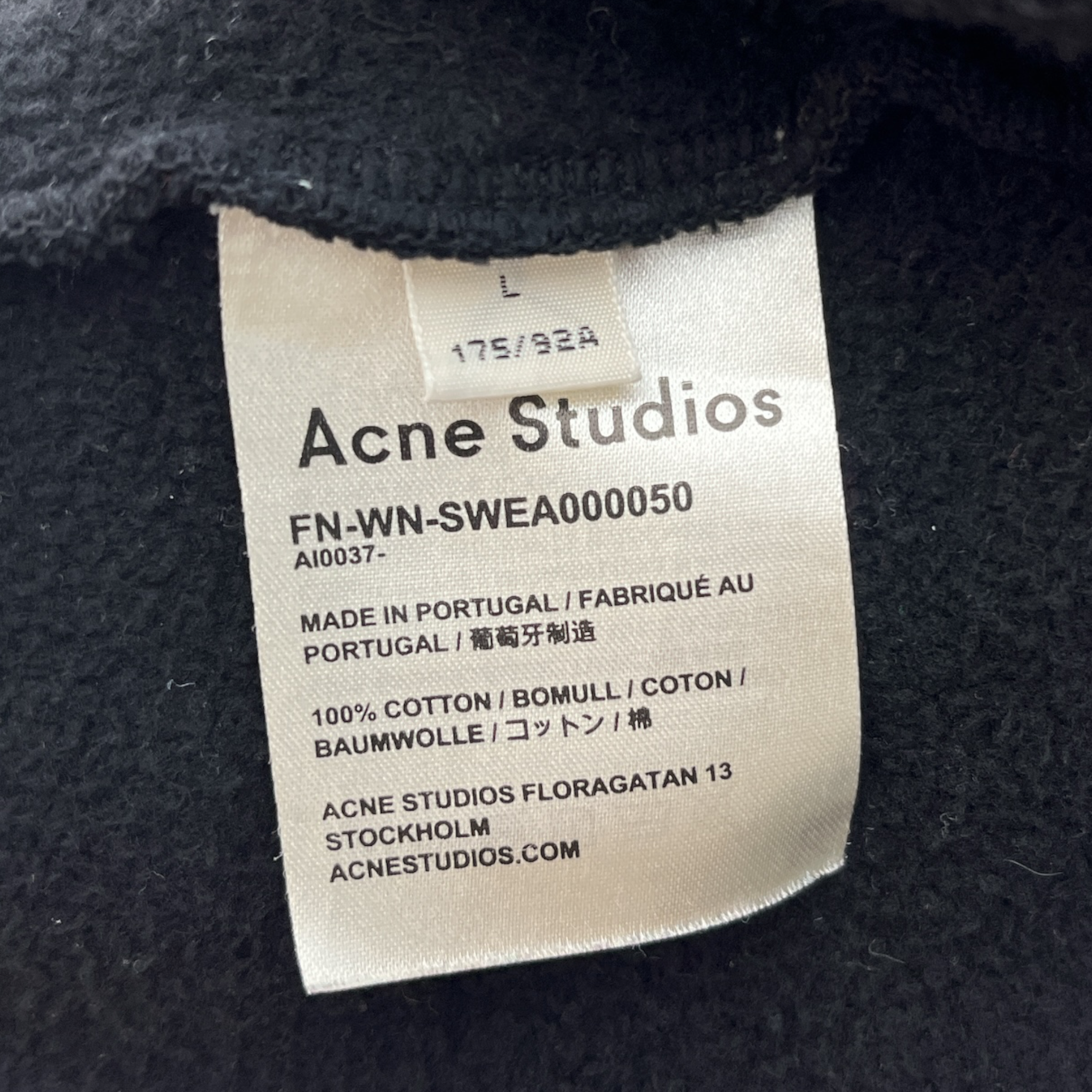 Acne Studios/Hoodie/L/Cotton/BLK/broken logo view 4