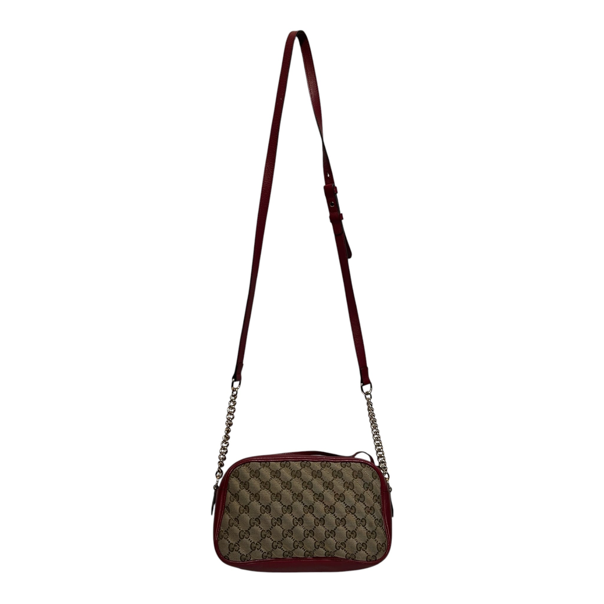 GUCCI/Cross Body Bag/Monogram/Leather/RED/MARMONT GG CANVAS CROSSBODY view 2