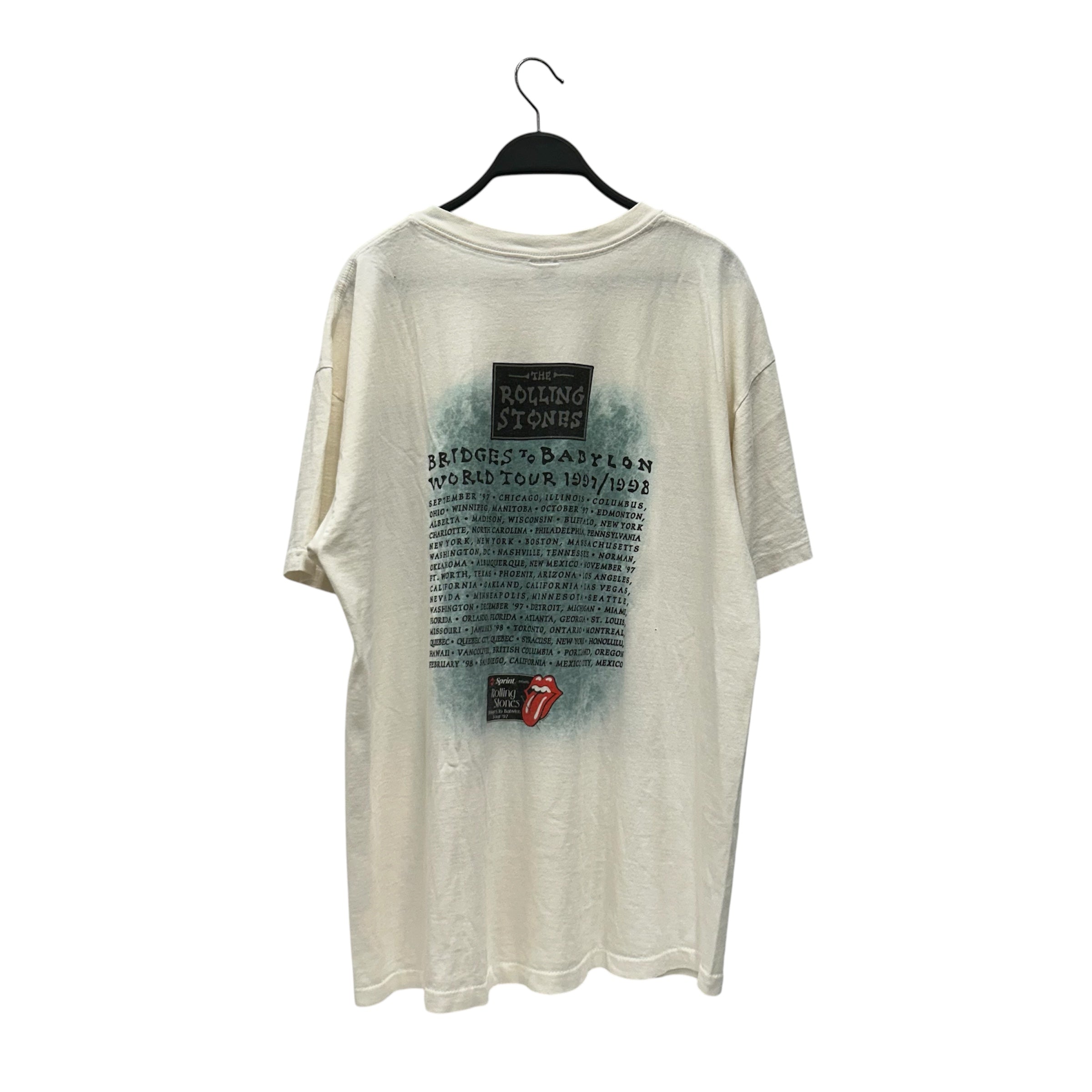 ROLLING STONES/T-Shirt/L/Cotton/WHT/Bridges to Babylon Tour view 2