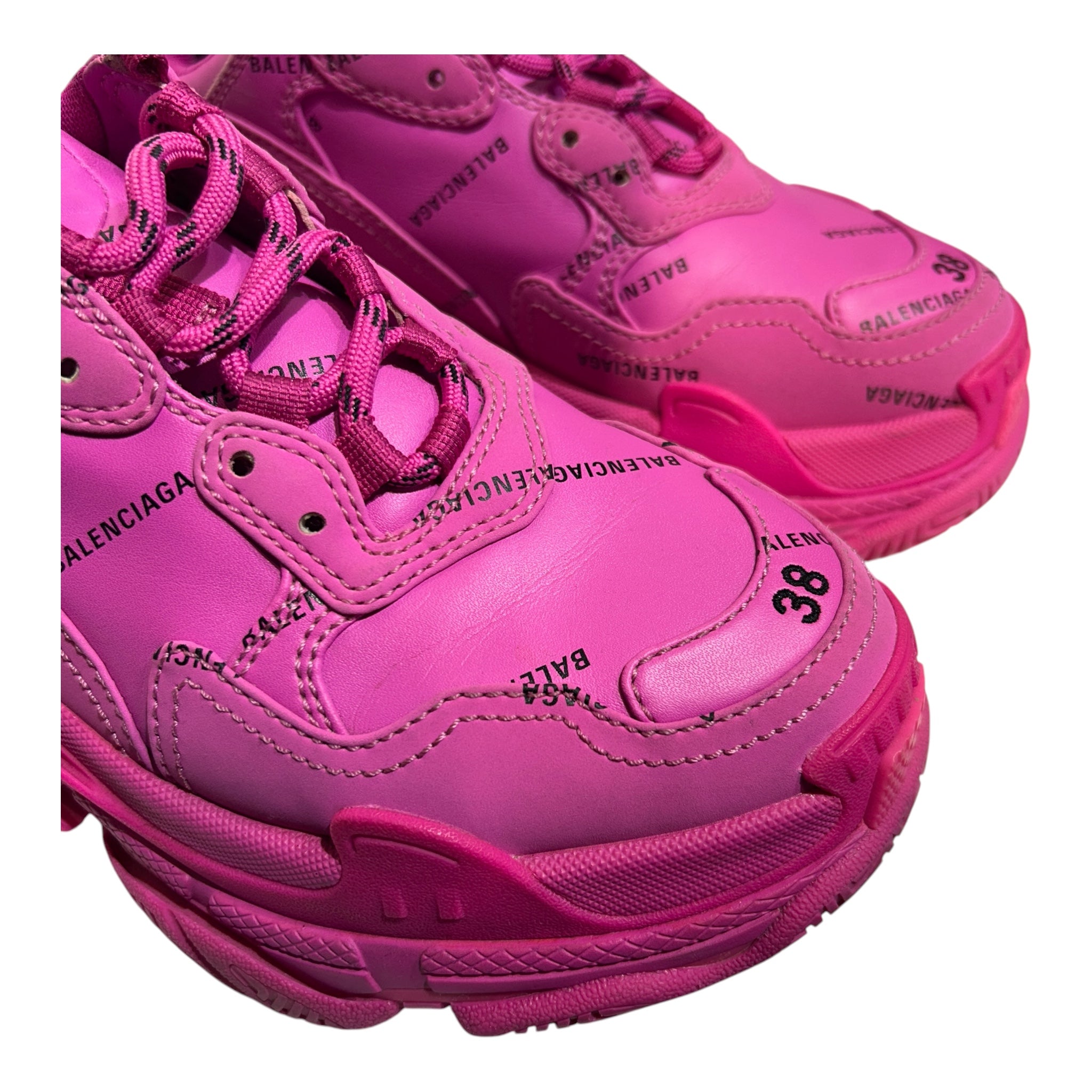 BALENCIAGA/Low-Sneakers/US 8/All Over Print/PNK/TRIPLE S ALL OVER LOGO view 4