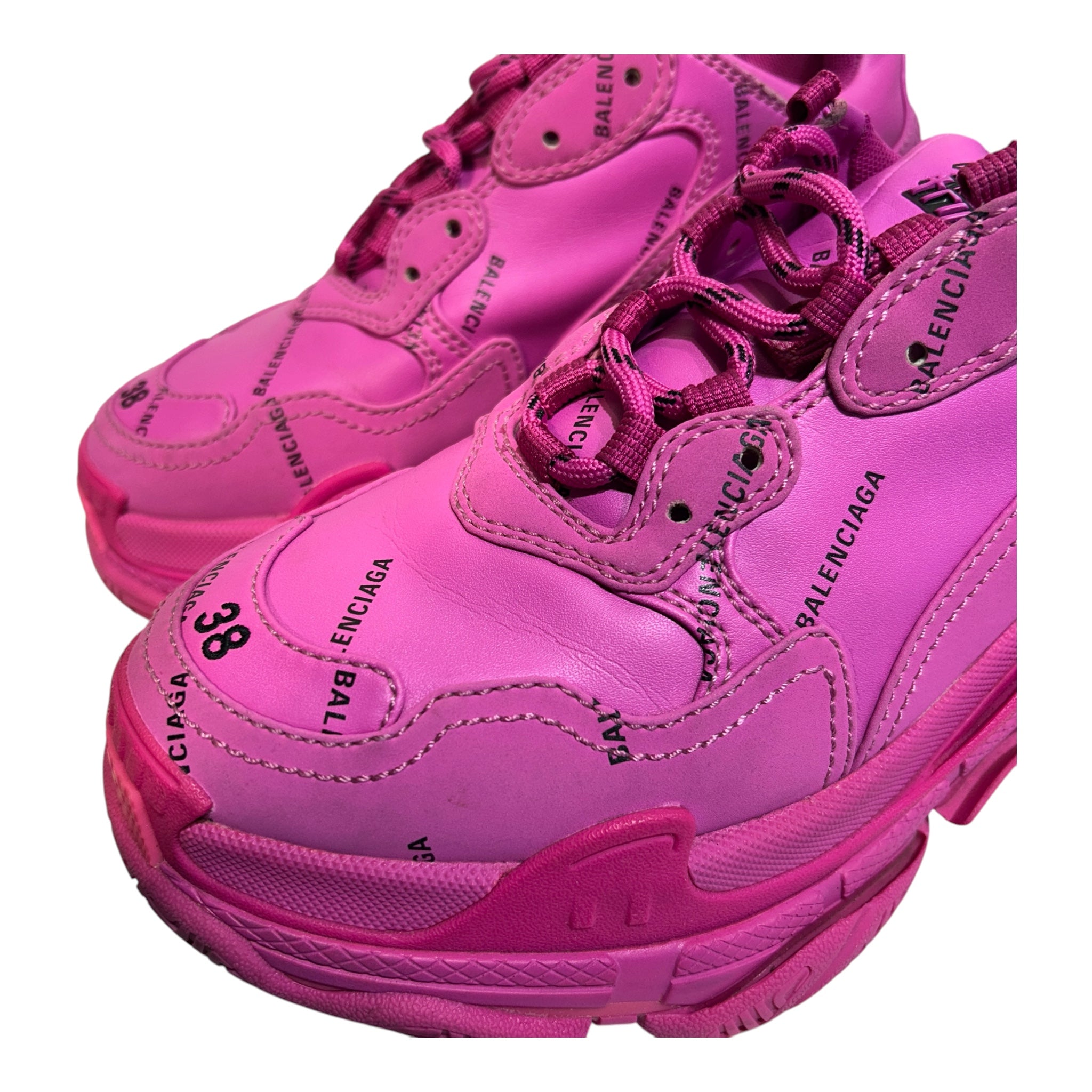 BALENCIAGA/Low-Sneakers/US 8/All Over Print/PNK/TRIPLE S ALL OVER LOGO view 5