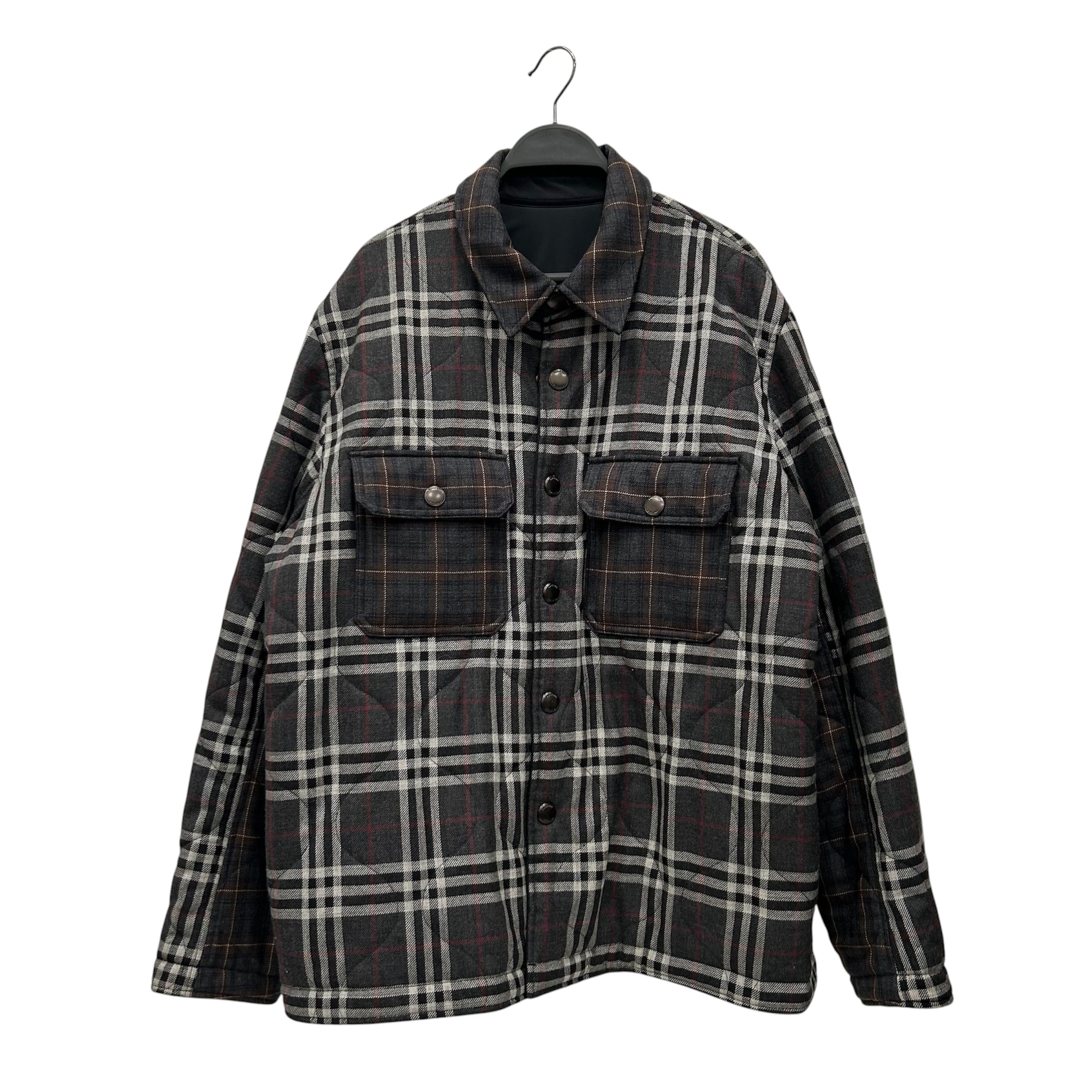 BURBERRY/Quilted Jkt/L/Wool/GRY/Plaid/Holton Checked Overshirt view 1