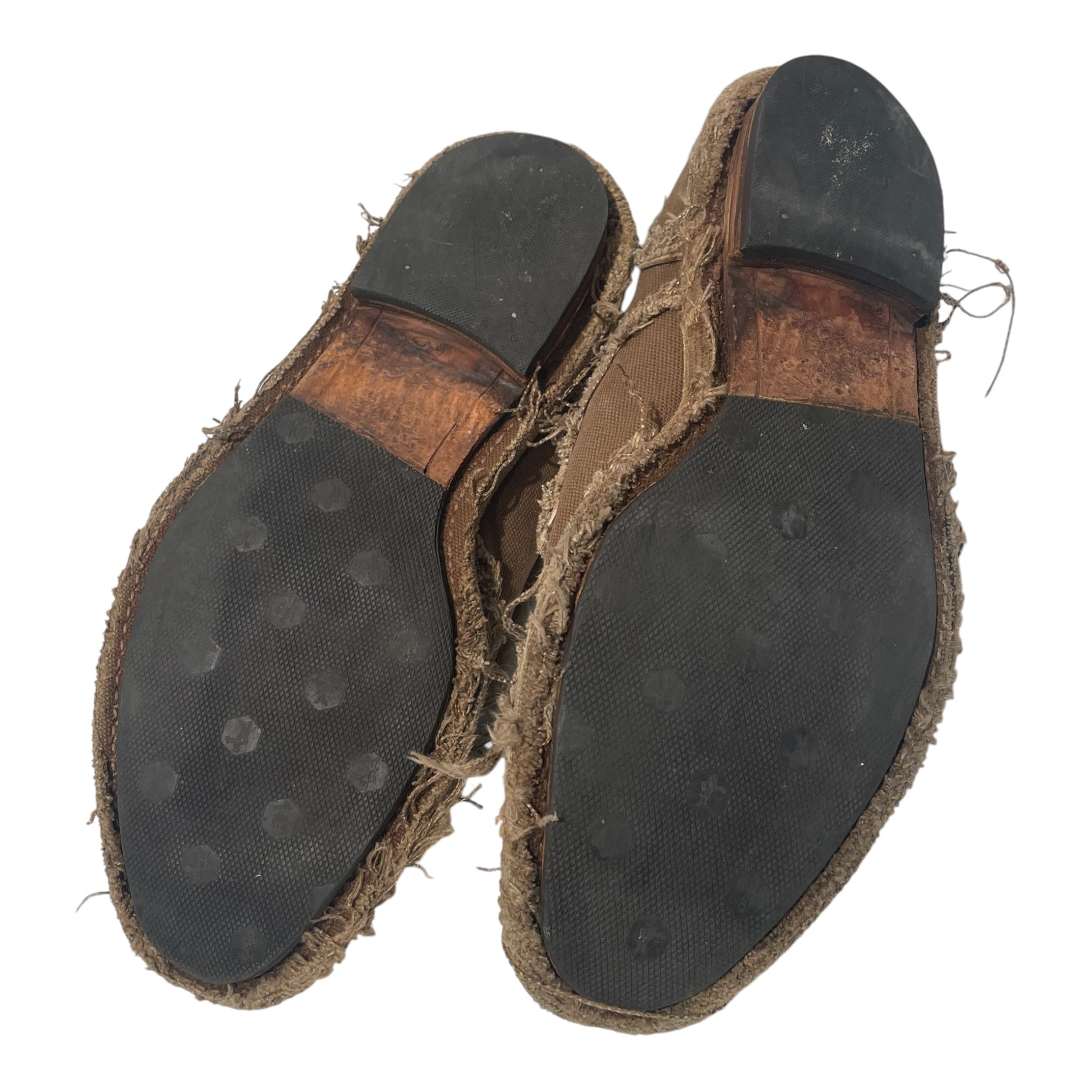 MIHARA YASUHIRO/Shoes/US 9/Cotton/KHK/Distressed Wingtip Derbies view 5