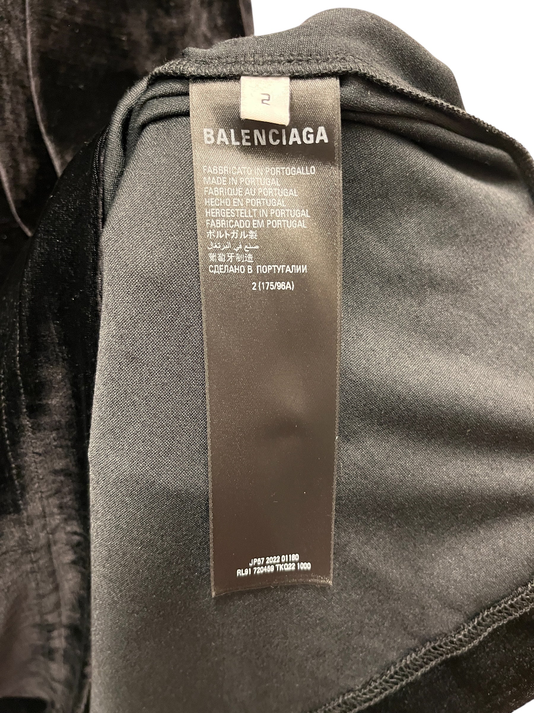 BALENCIAGA/Hoodie/2/Velour/BLK/fluid velvet jersey view 4