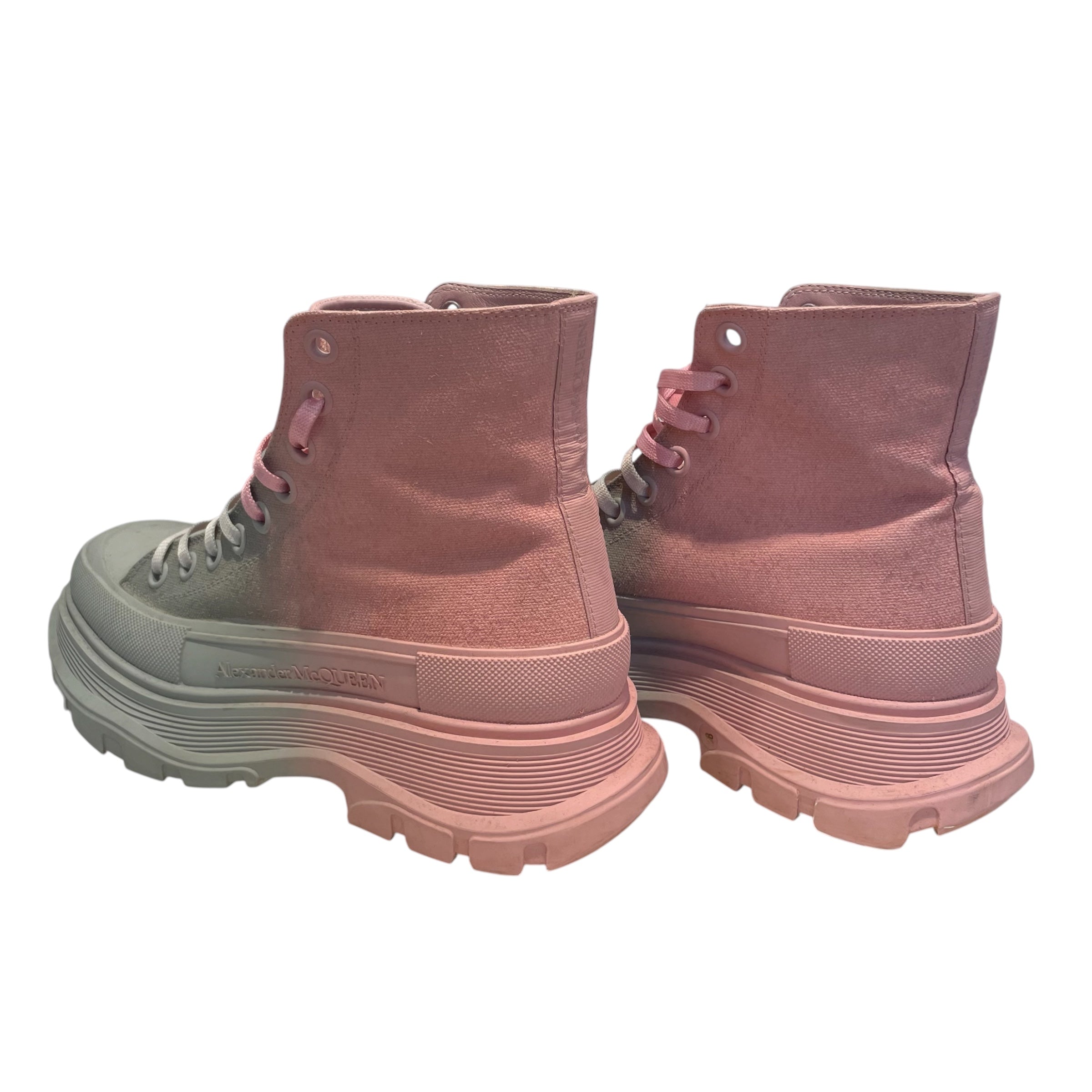 Alexander McQueen/Hi-Sneakers/EU 38/Nylon/GRY/pink/grey ombre view 2