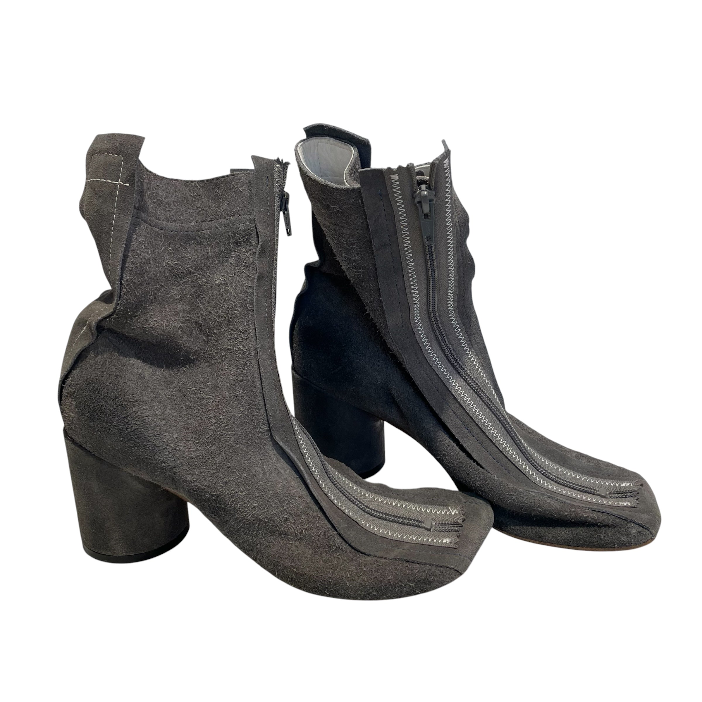 MM6/Ankle Boots/EU 40/Suede/GRY/zipper on toe view 1
