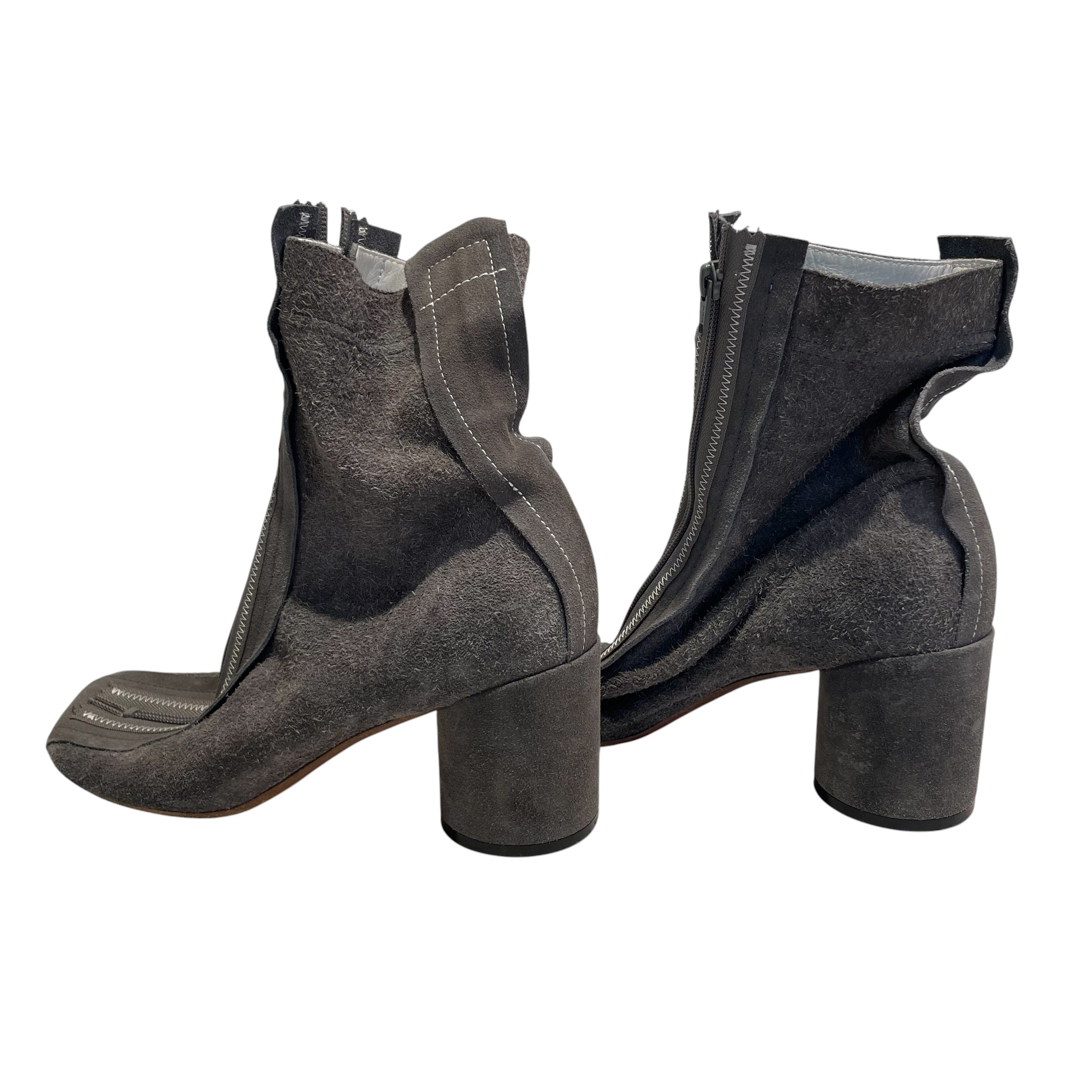 MM6/Ankle Boots/EU 40/Suede/GRY/zipper on toe view 2