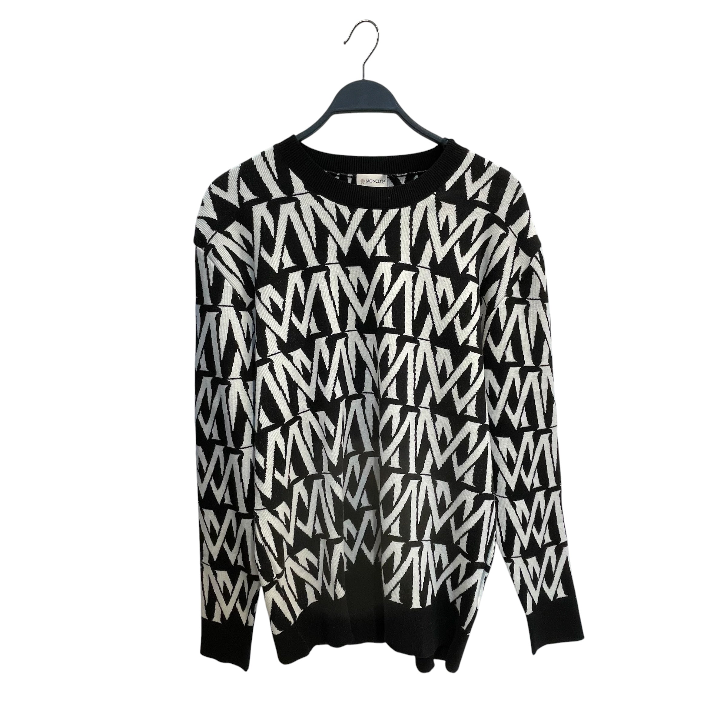 MONCLER/Sweater/XL/Monogram/Cotton/BLK/ctind2327325/girocollo tricot/ view 1