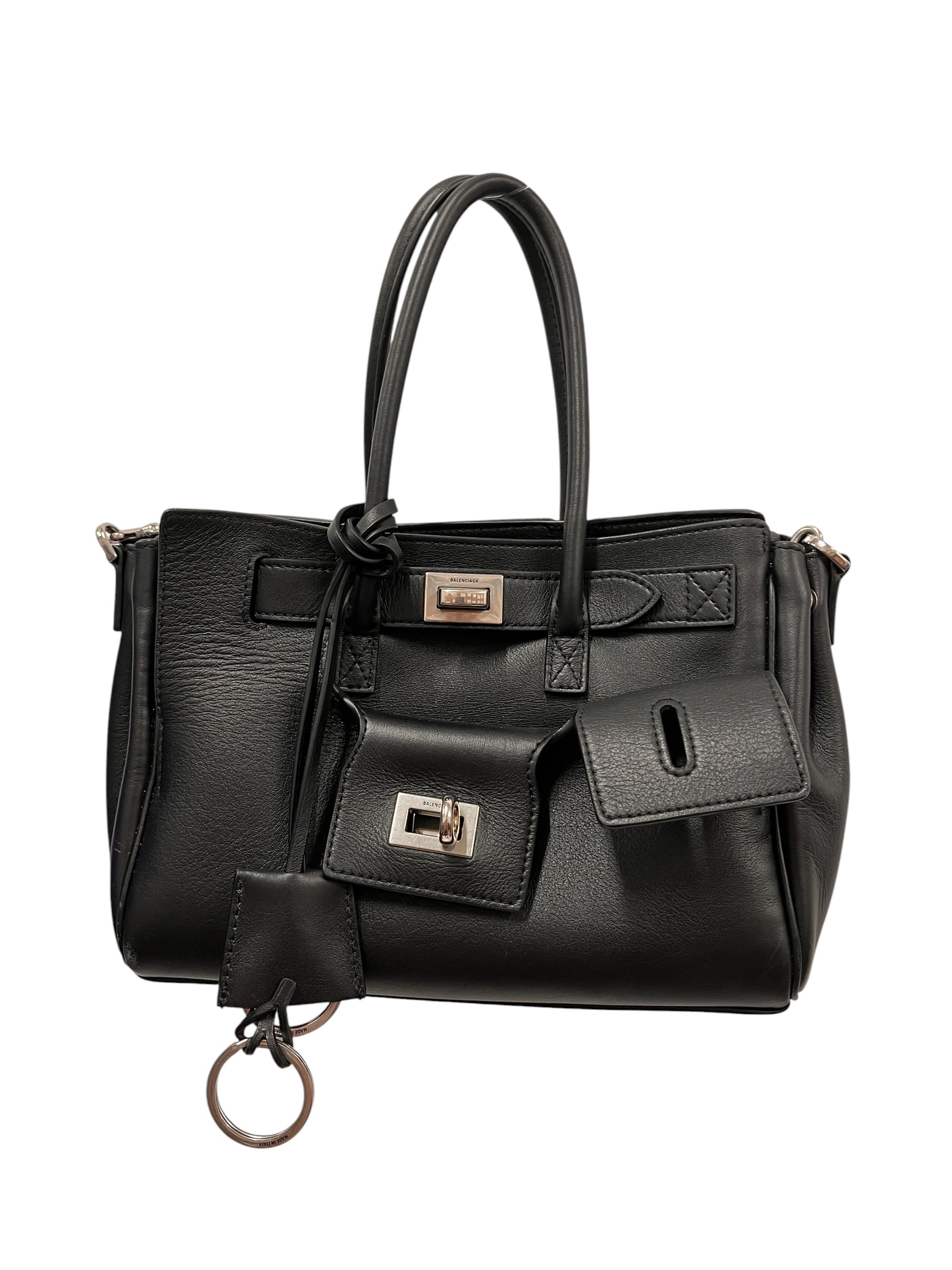 BALENCIAGA/Cross Body Bag/Leather/BLK/MINI BEL AIR view 1