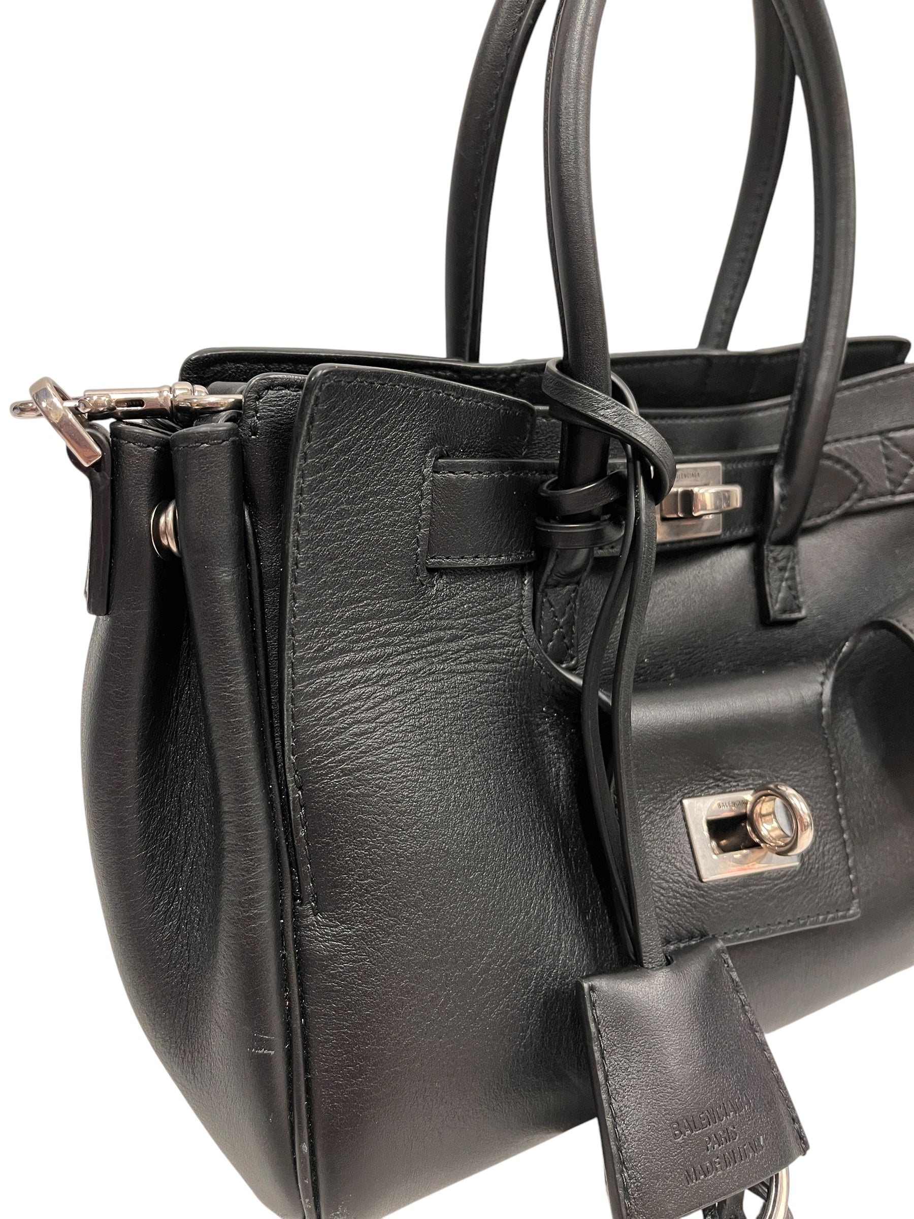 BALENCIAGA/Cross Body Bag/Leather/BLK/MINI BEL AIR view 6
