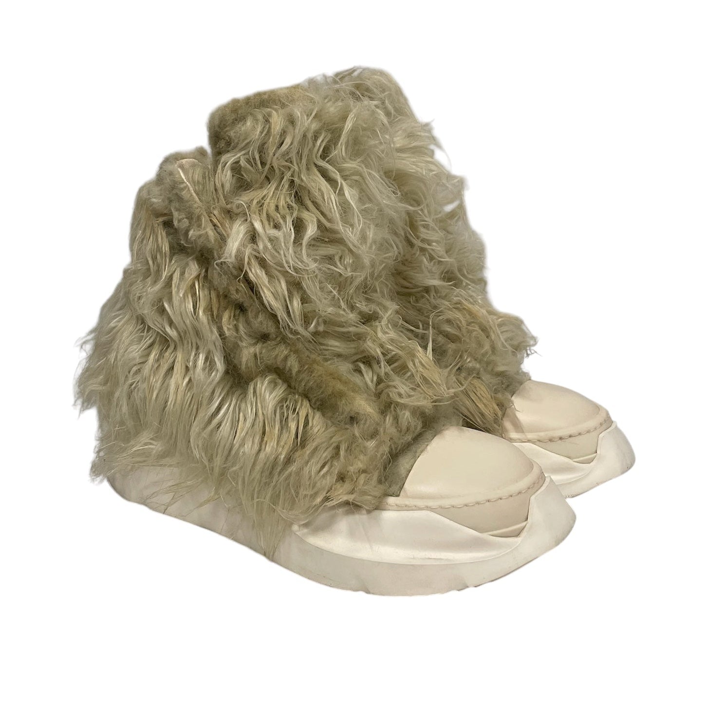 RICK OWENS DRKSHDW/Hi-Sneakers/EU 39/Fake Fur/CRM/FUR ABSTRACT view 1