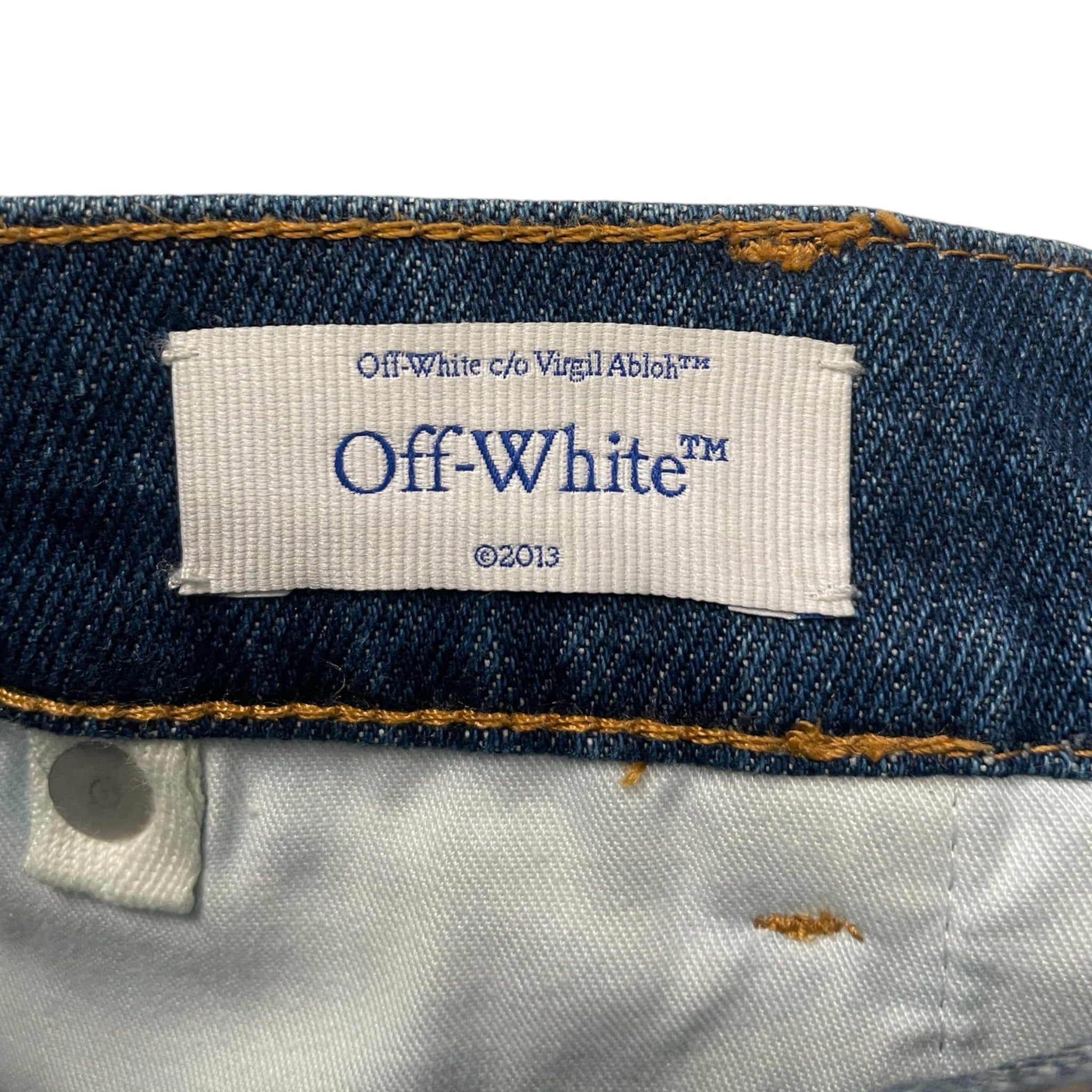 OFF-WHITE/Pants/33/Cotton/IDG/WIDE LEG LOGO view 4