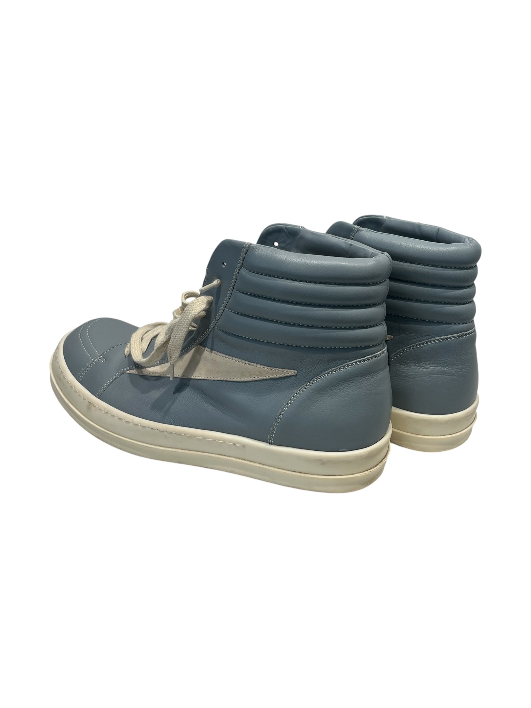 Rick Owens/Hi-Sneakers/EU 45/Leather/BLU/Plain-Toe/Light Blue view 2