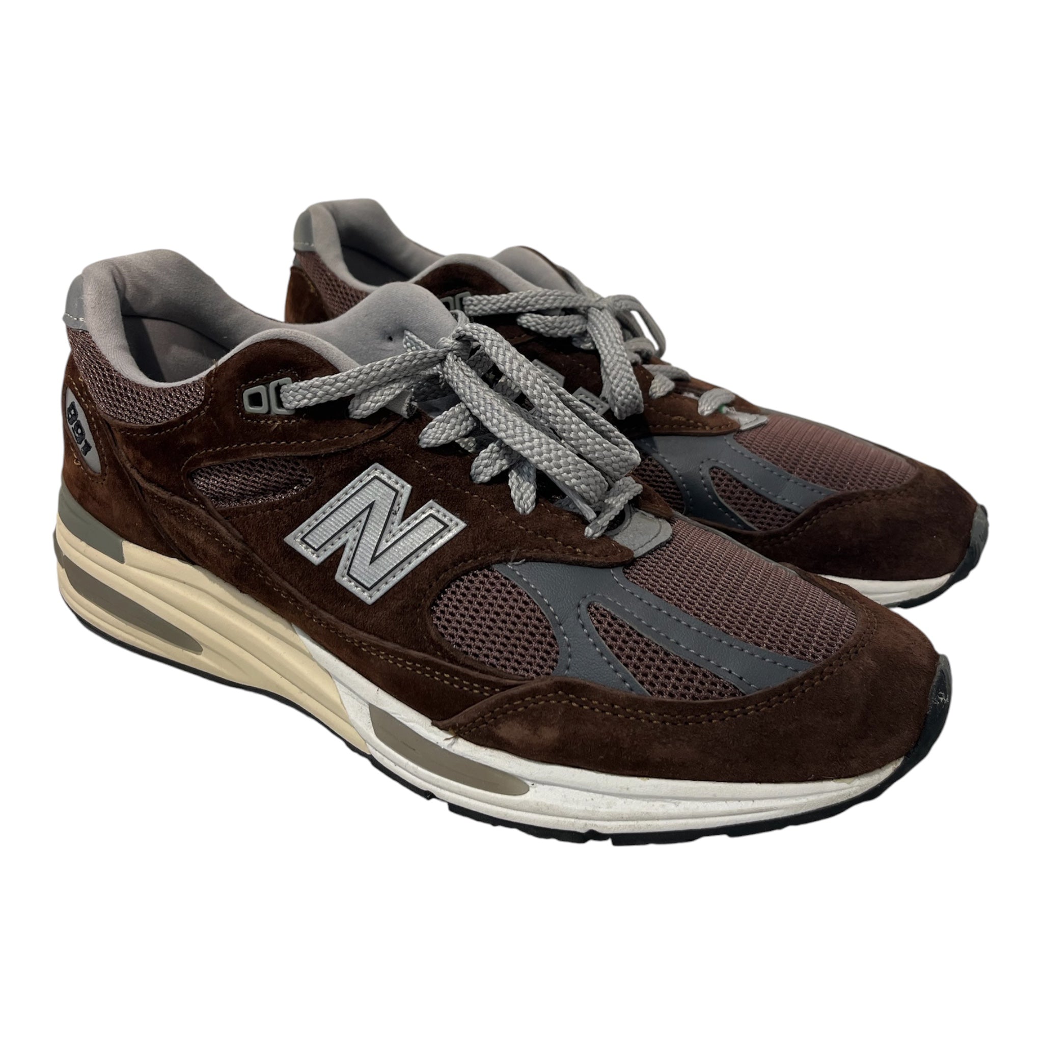 NEW BALANCE/Low-Sneakers/US 9/Suede/BRW/U-Tip/991v2 pine cone view 5