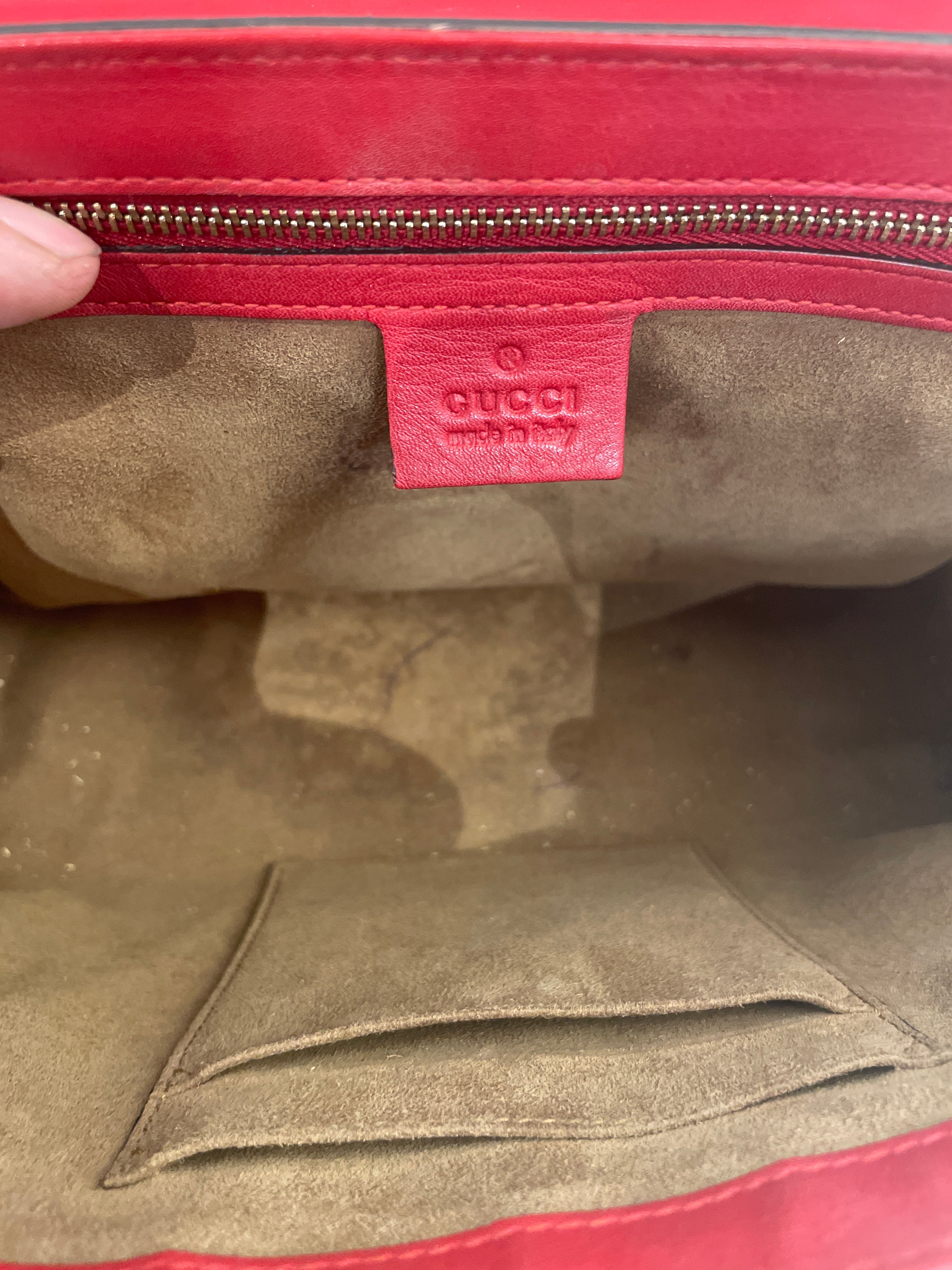 GUCCI/Hand Bag/Monogram/Acrylic/RED/PADLOCK SHOULDER BAG view 3