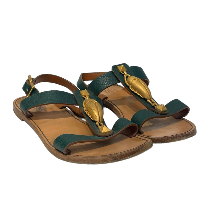 VALENTINO GARAVANI///Sandals/EU 39.5/Plain/Leather/GRN//W [Designers] Design/