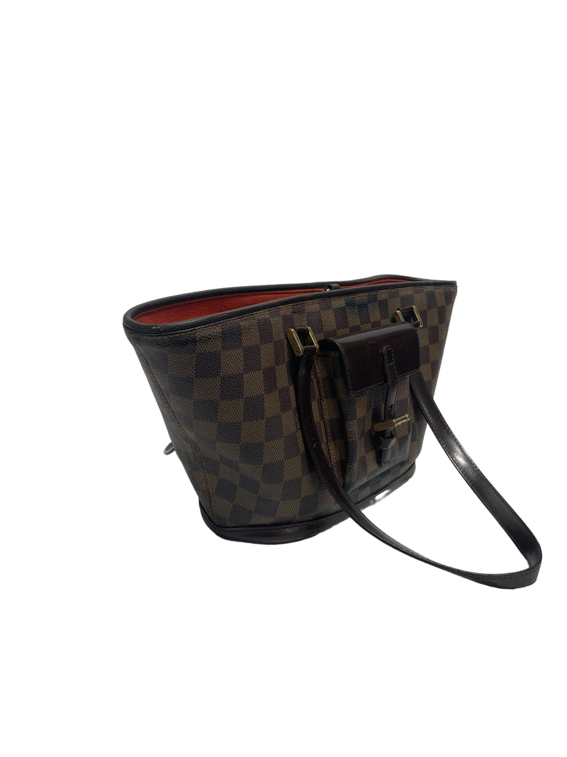 tan and white checked fanny pack lv