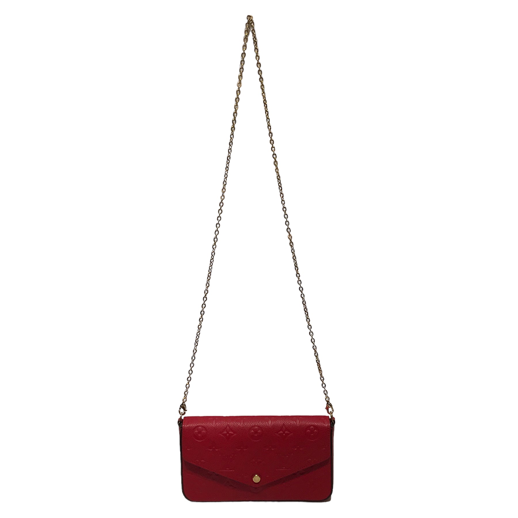 LOUIS VUITTON/Cross Body Bag/OS/Monogram/Leather/RED/Felicie Pochette