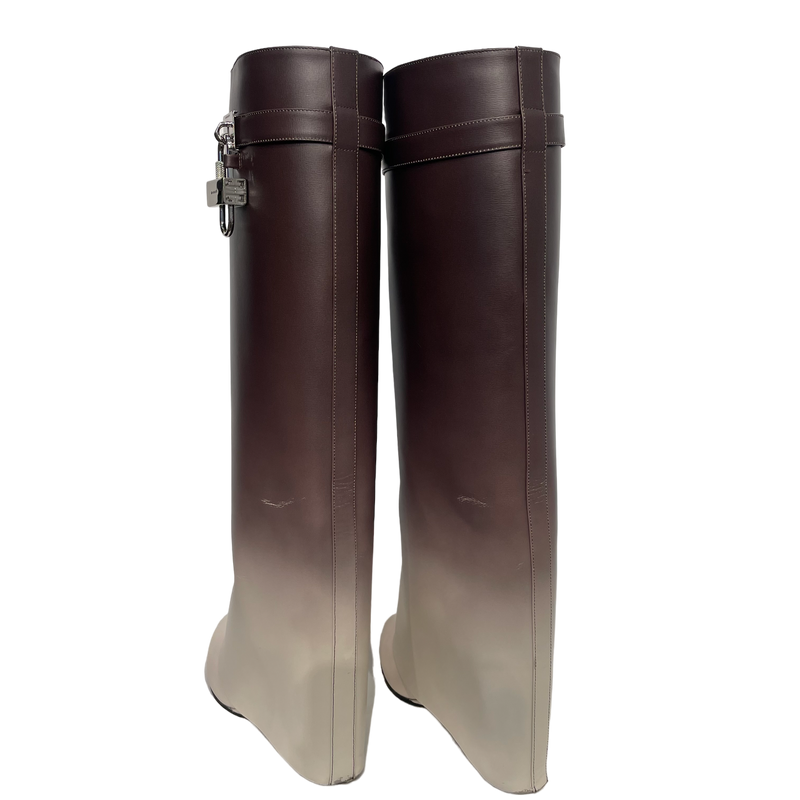 GIVENCHY///Long Boots/EU 41/Plain/Leather/WHT/Side Zip/W [Designers] Design/Givenchy Shark Boots