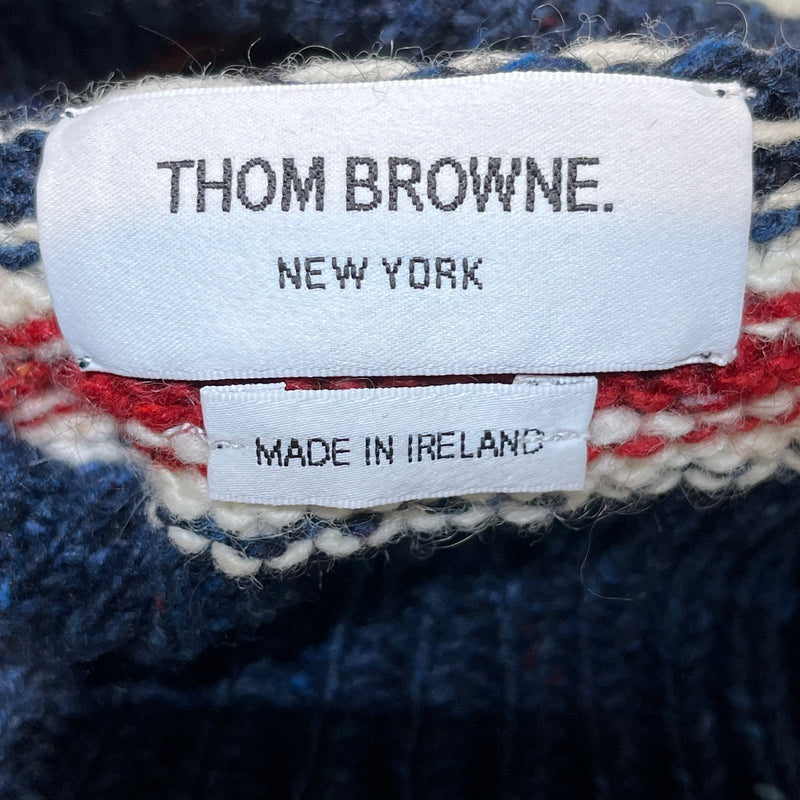 THOM BROWNE. NEW YORK/Beanie/Border/Acrylic/NVY/