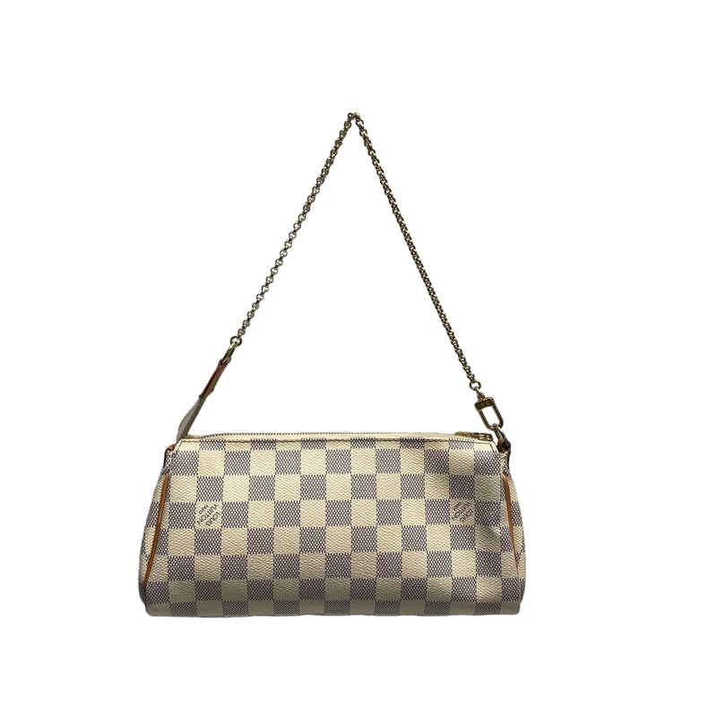 LOUIS VUITTON///Hand Bag/--/Gingham Check/Leather/CRM/W [Designers