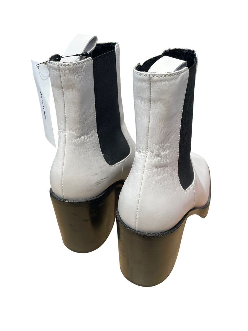 BALENCIAGA Chelsea Boots/US 7.5/Plain/Leather/WHT/