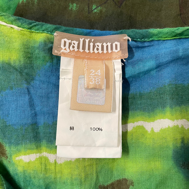 galliano///Blouse/38/Floral Pattern/Cotton/GRN//W [Designers] Design/