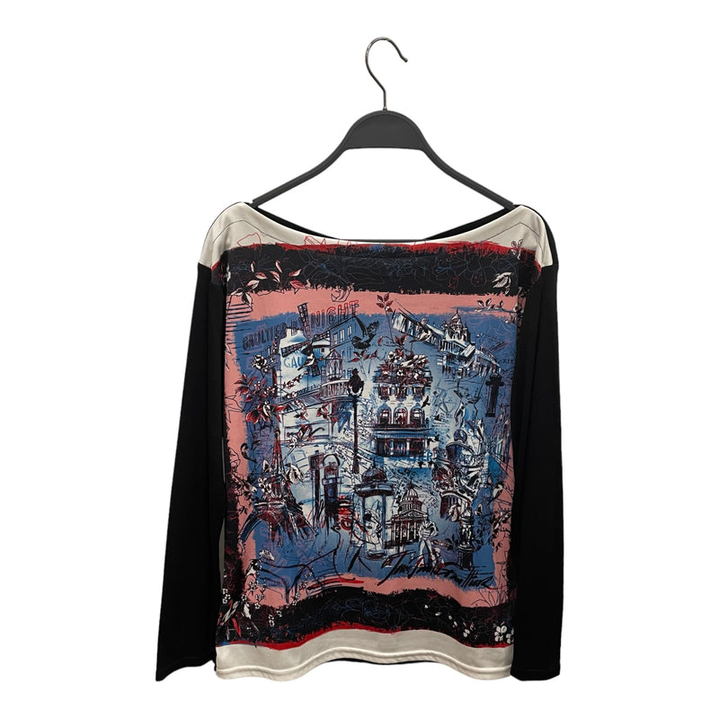 Jean Paul Gaultier///LS Cut & Sew/40/All Over Print/Polyester/BLK//W [Designers] Design/