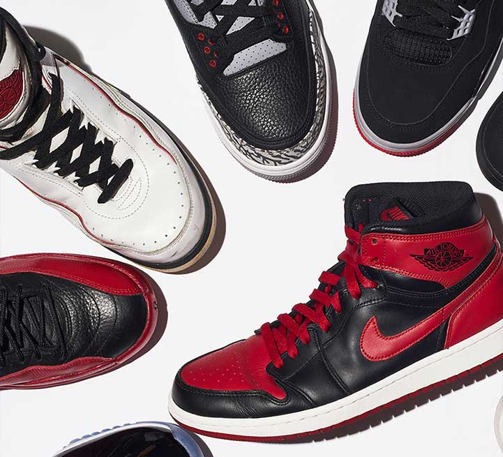 several sneakers jordans nike