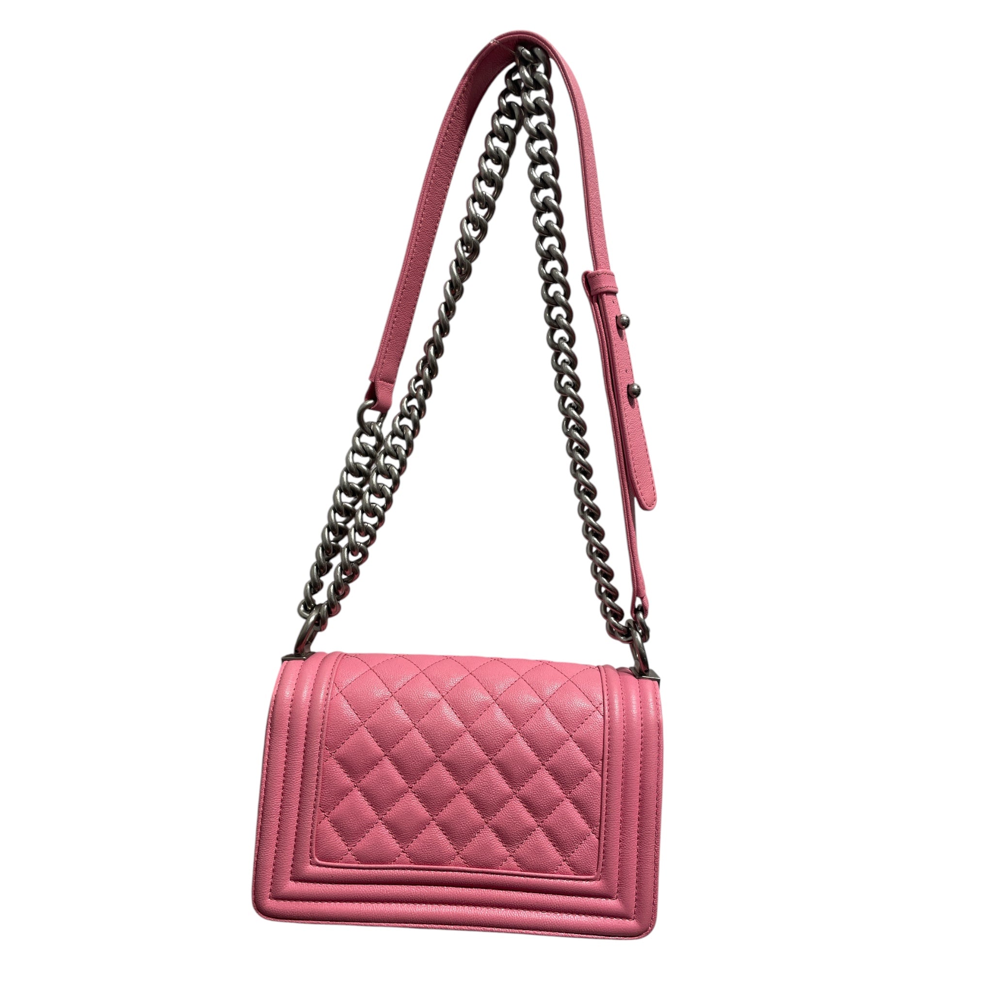 CHANEL/Cross Body Bag/Leather/PNK/BOY BAG /QUILTED view 2