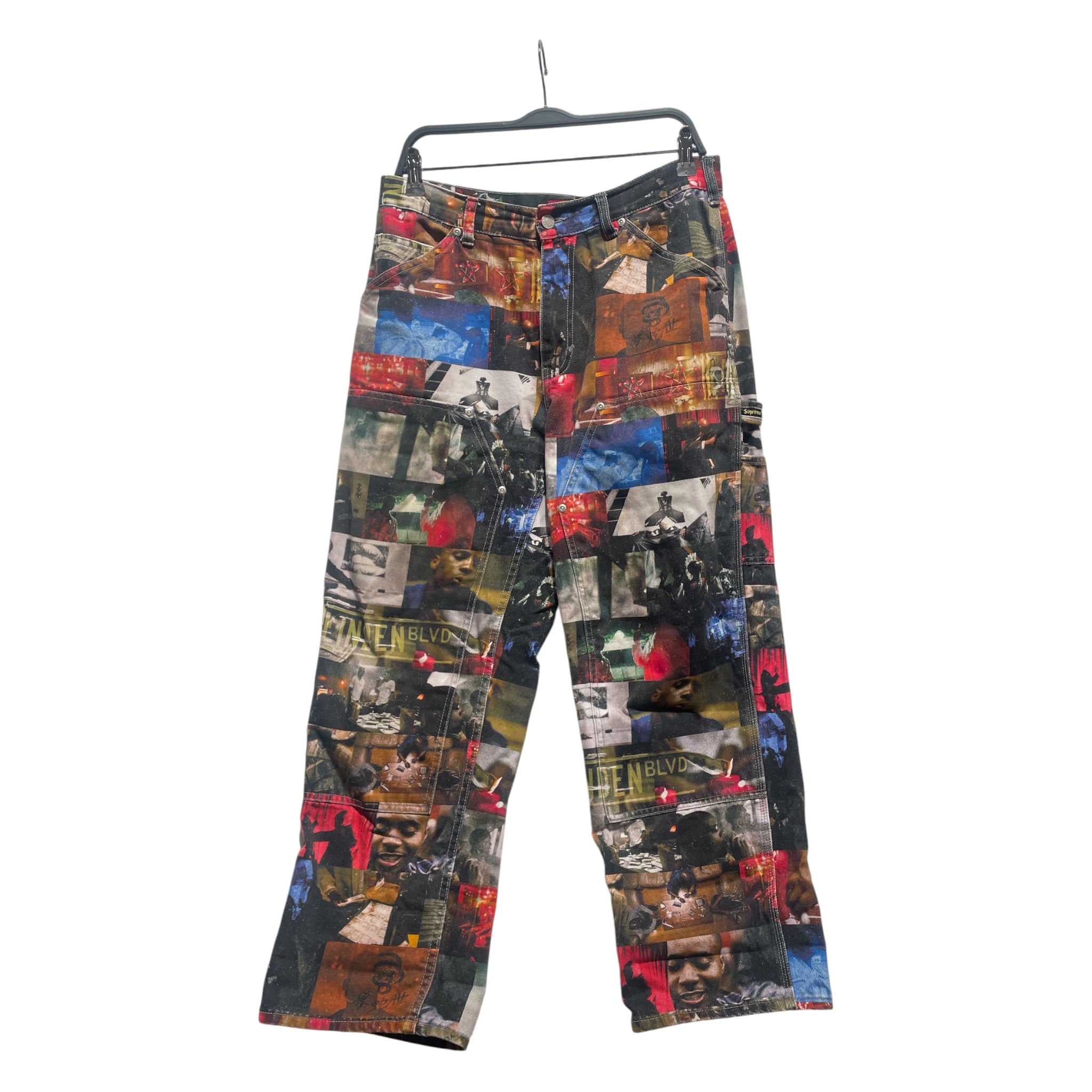 Supreme/Carpenter Pants/32/Cotton/MLT/All Over Print/Nas DMX Collage Double Knee view 1