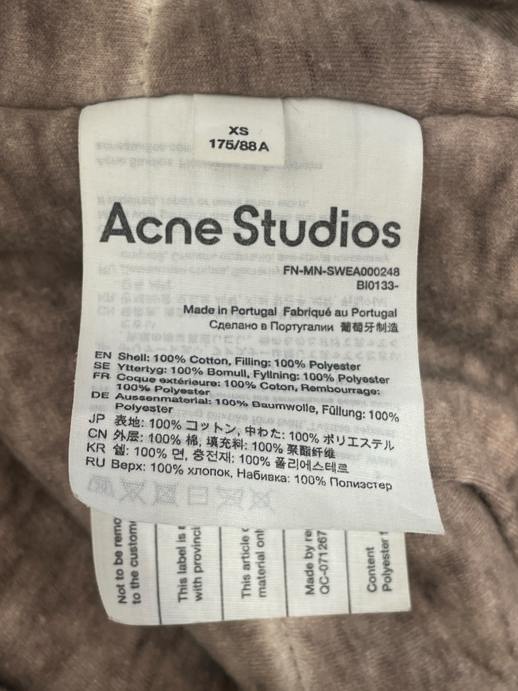 Acne Studios/Zip Up Hoodie/XS/CRM/Padded Zip Up Hoodie view 4