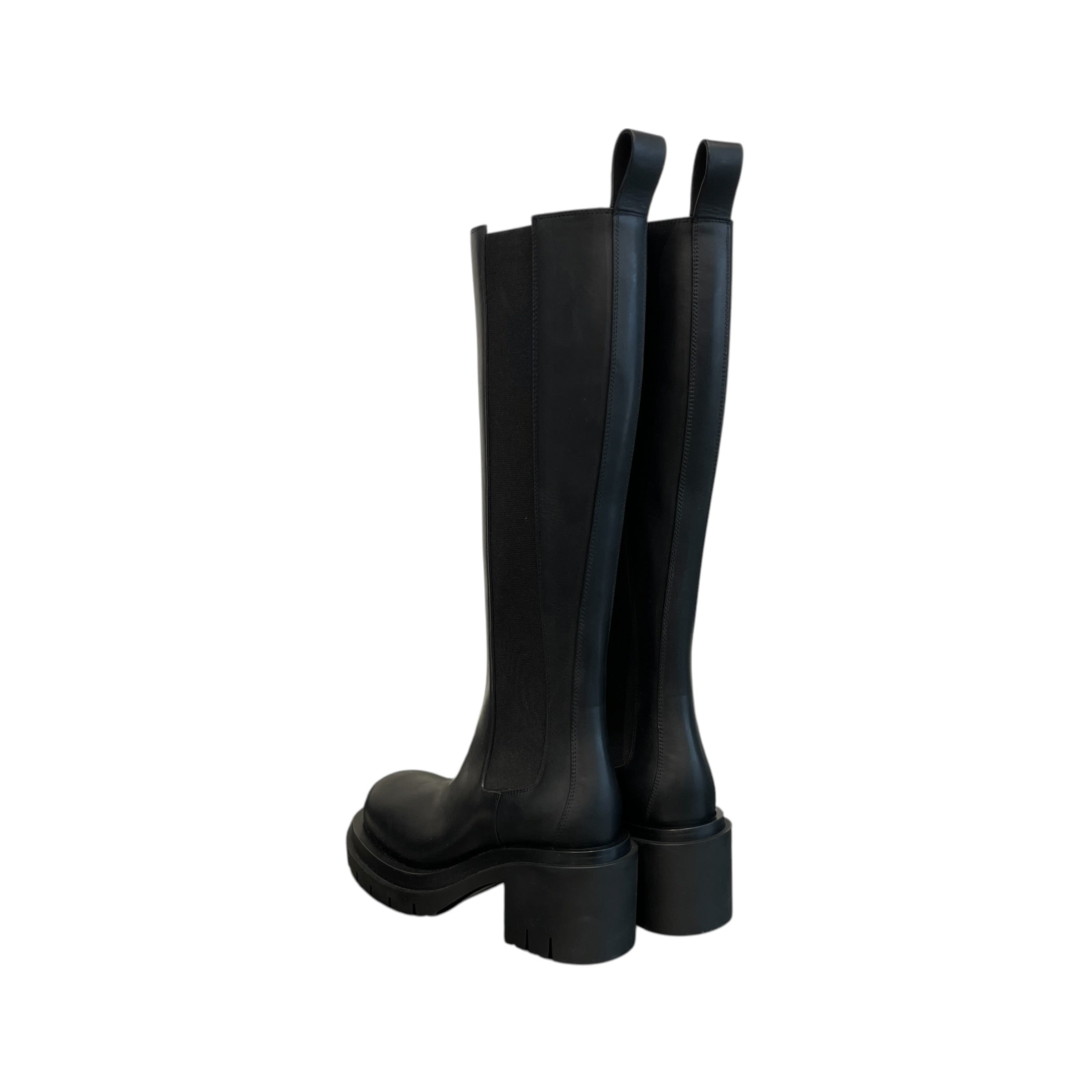 BOTTEGA VENETA/Boots/EU 38.5/Leather/BLK/BOT VENETA HEEL CHELSEA BOOTS view 2